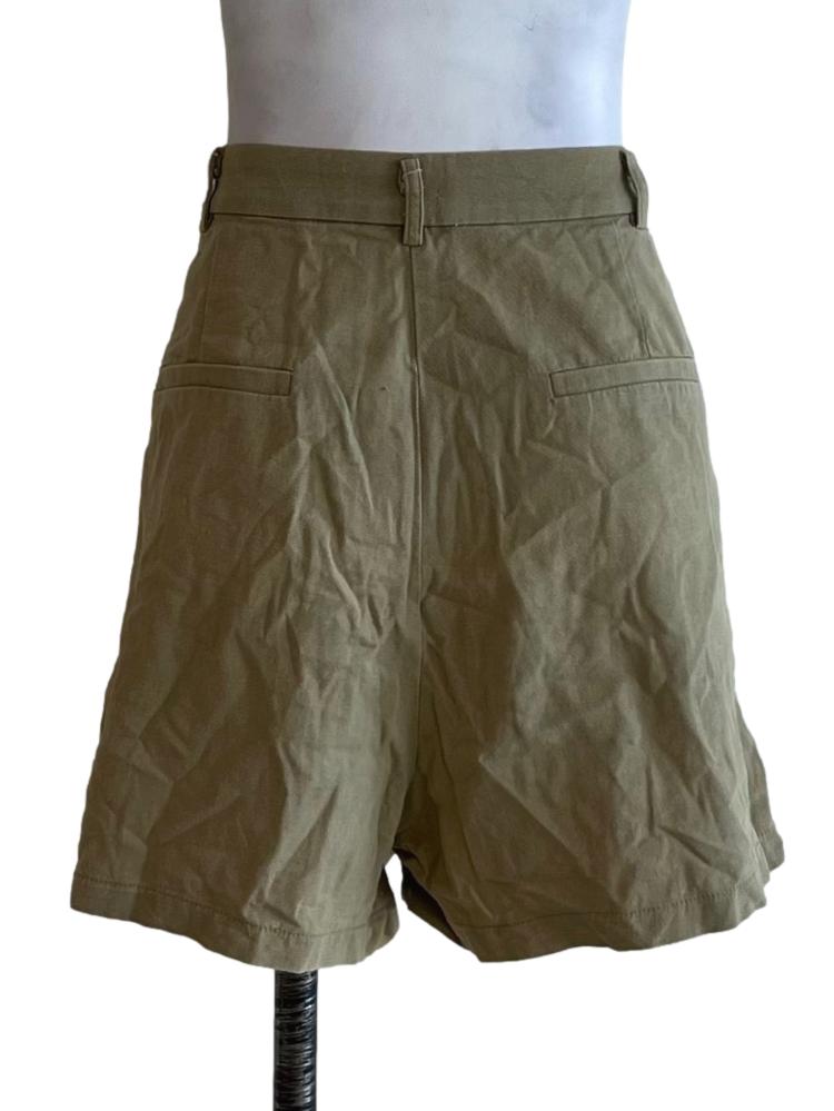 Beige Plain Shorts