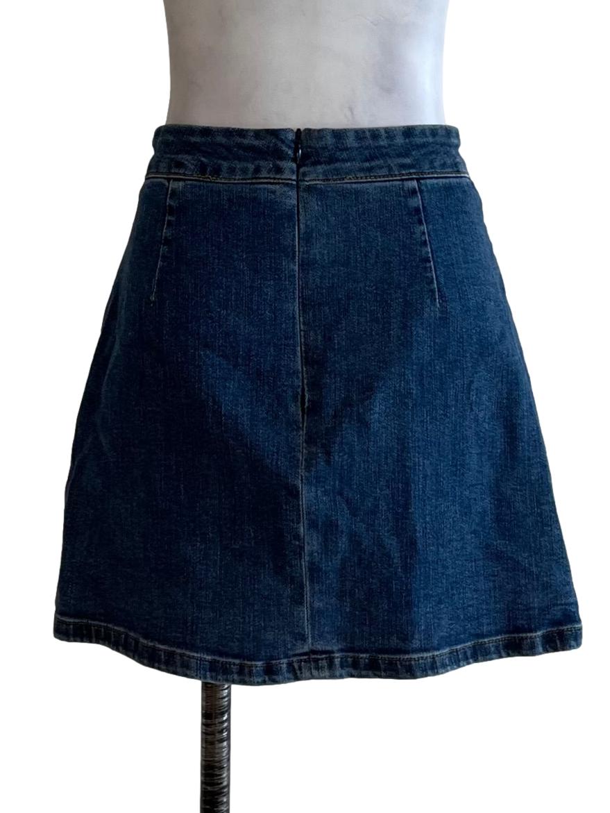 Blue Denim High-Waisted Mini Skirt