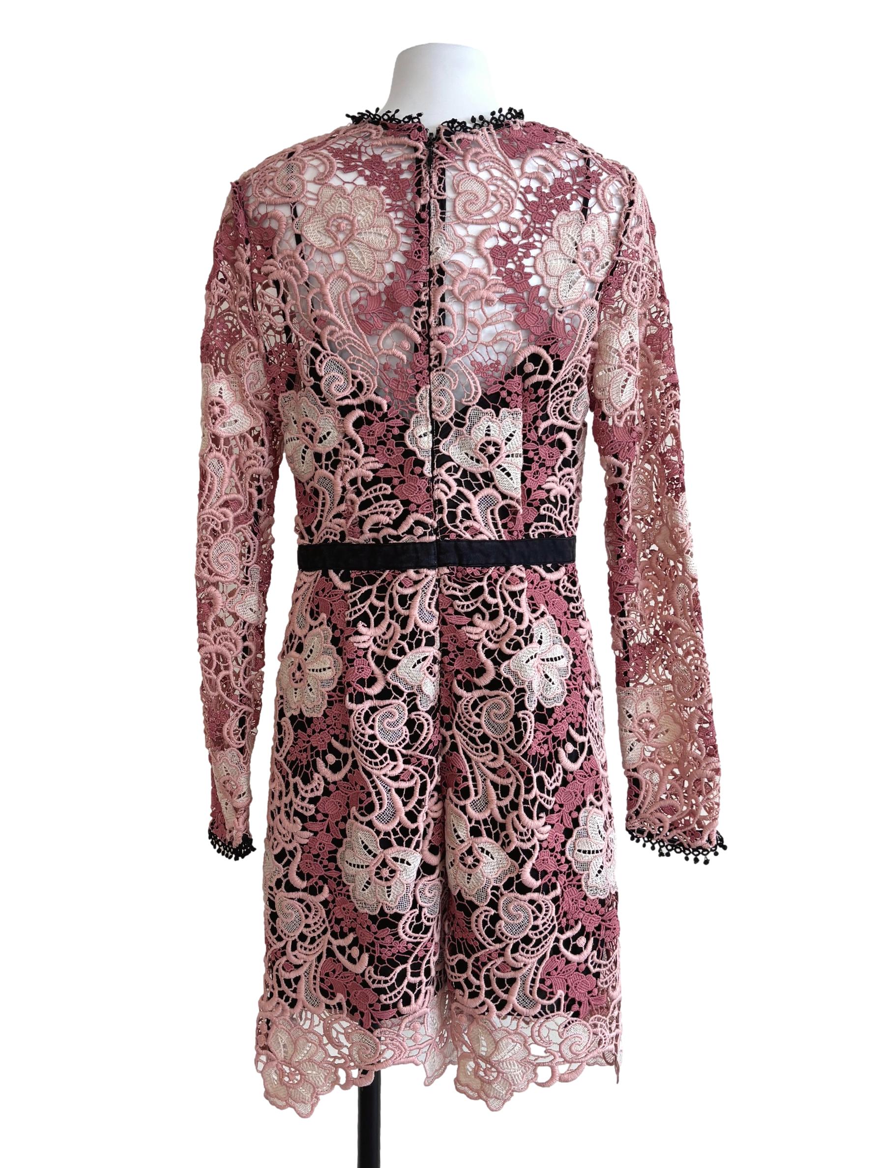 Blush Baby Pink Long Sleeve Lace Dress