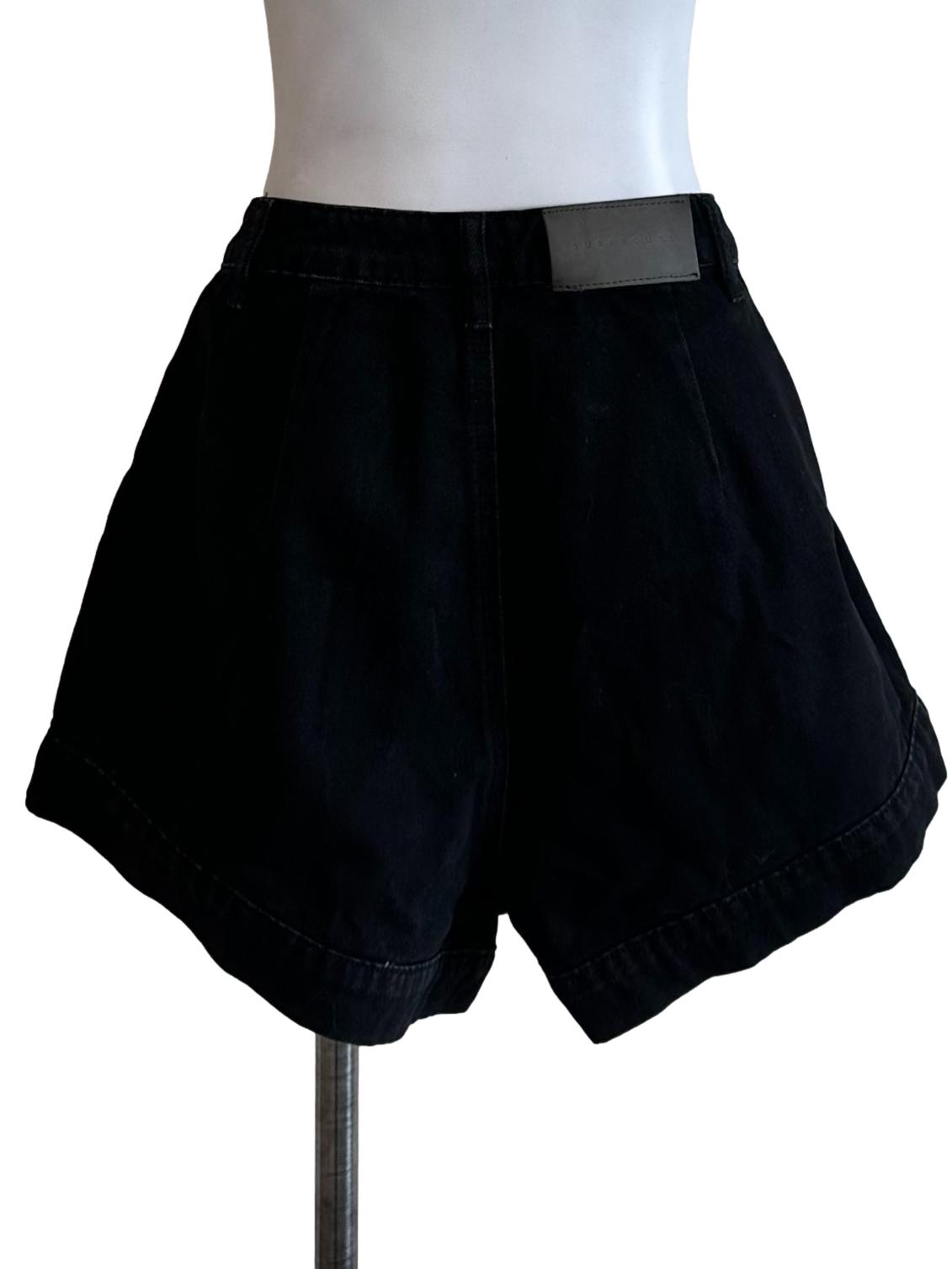 Raven Black Denim Shorts