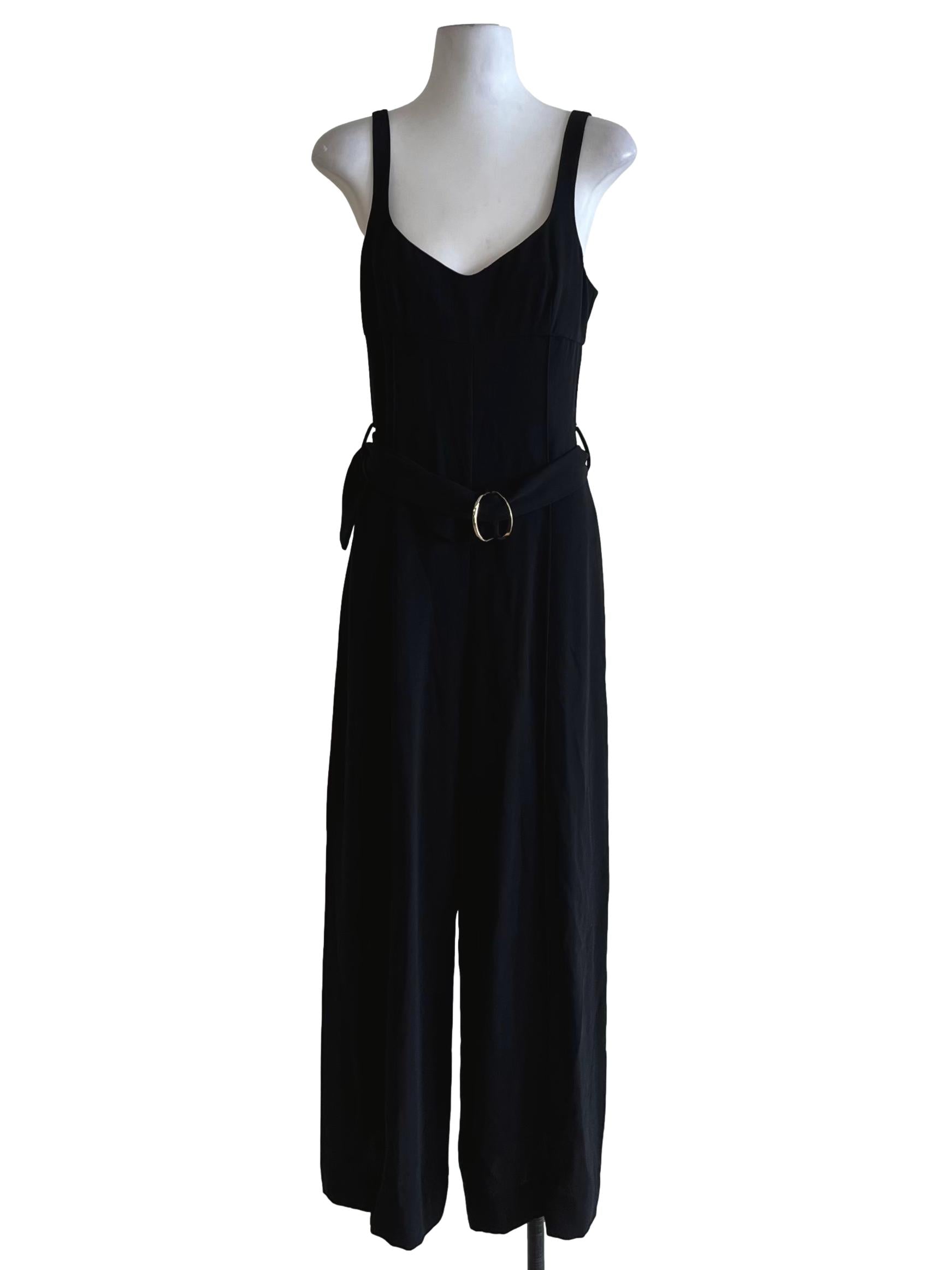 Black Scoop Neckline Jumpsuit