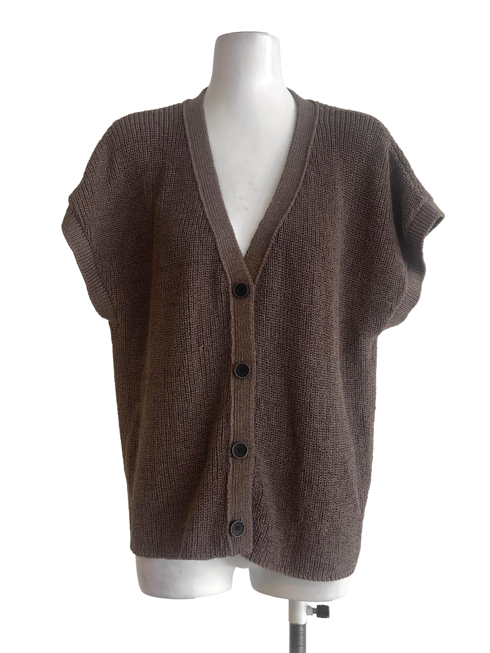 Button Down Chunky Knit Vest OSN