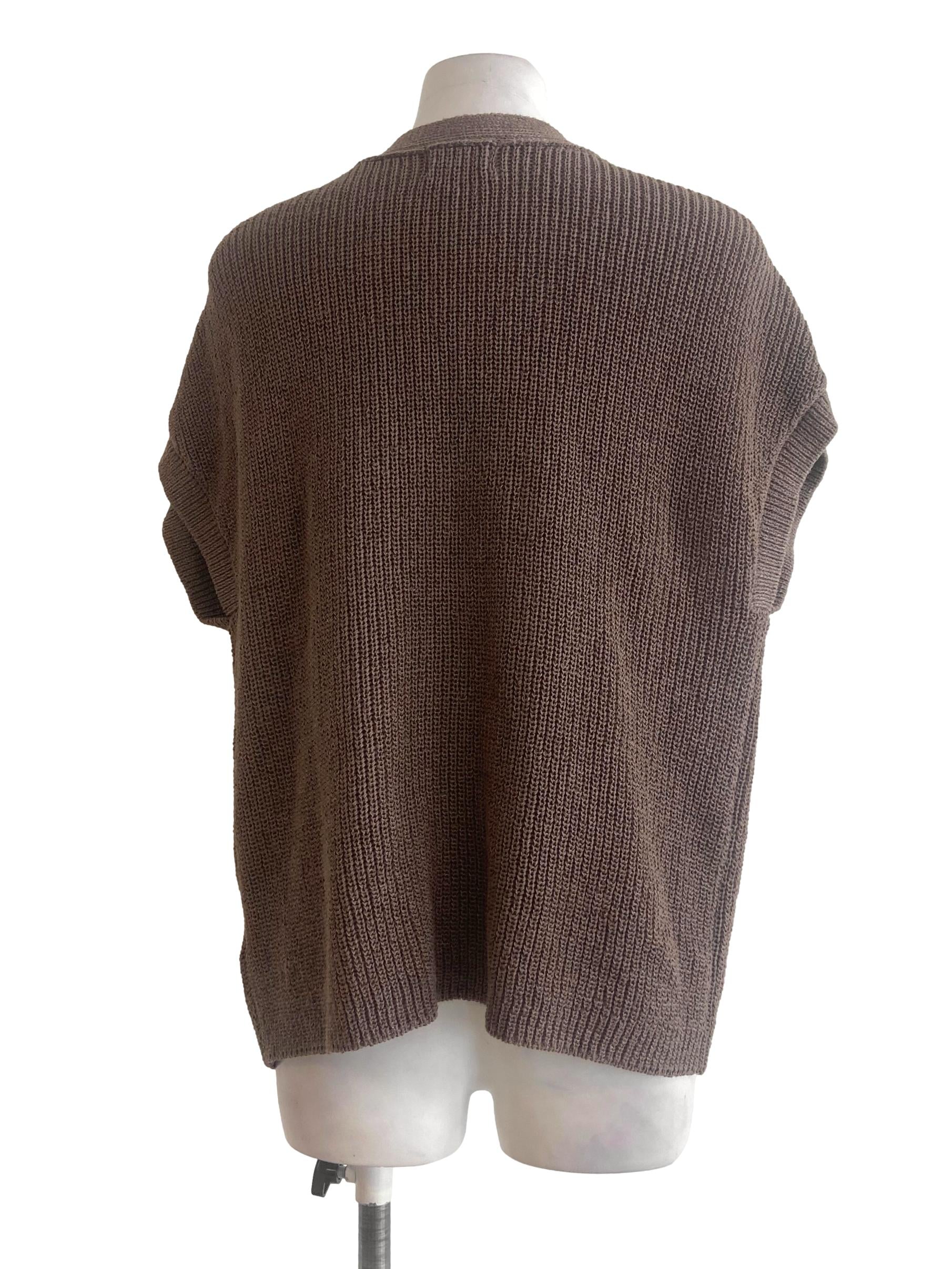 Button Down Chunky Knit Vest OSN