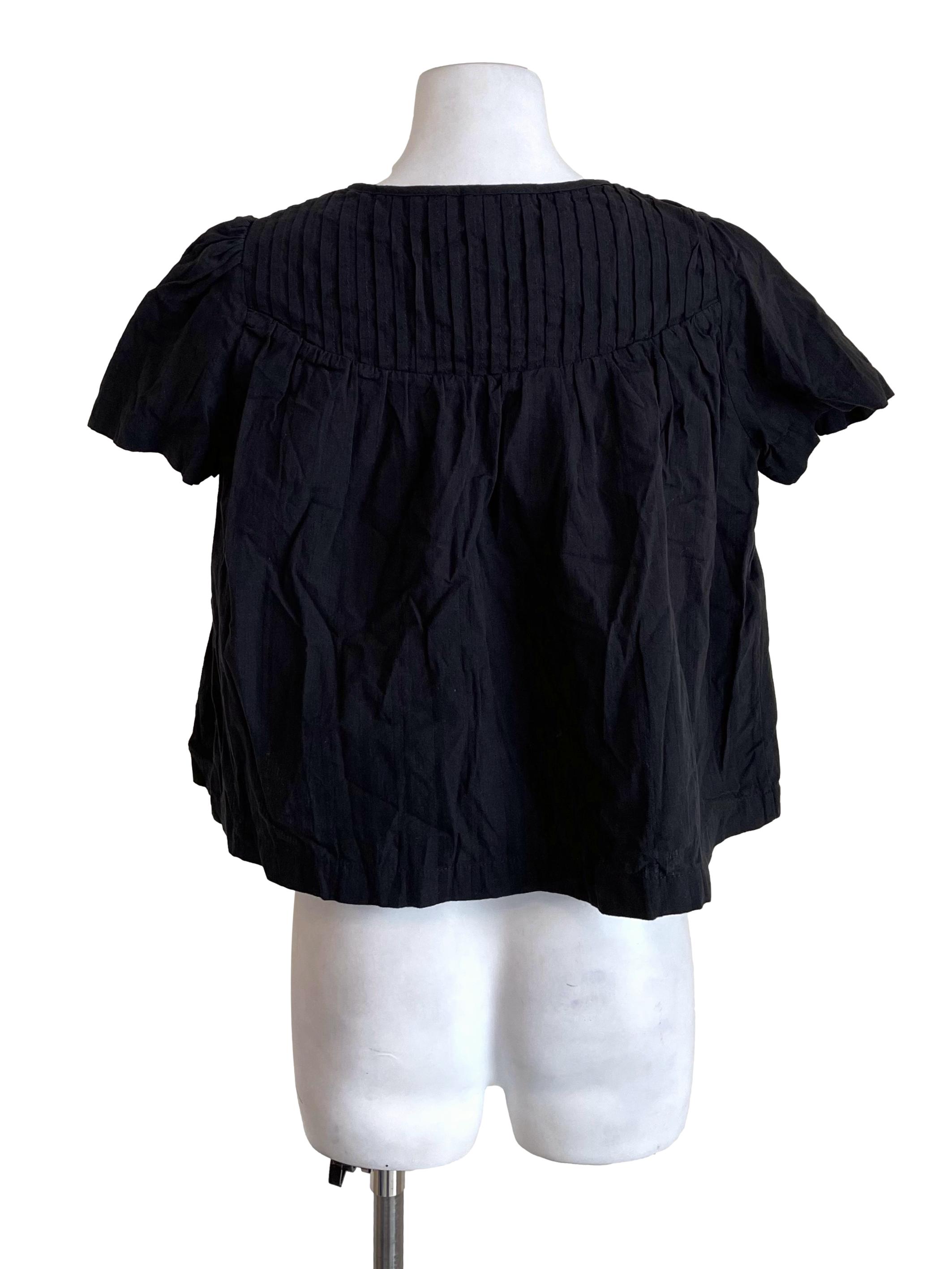 Black Pleated Babydoll Top TEM