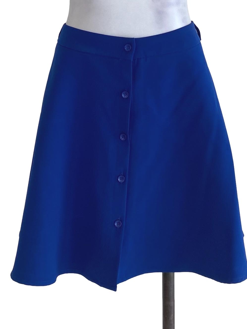 MDS Cobalt Plain Mini A-Line Skirt  | REFASH