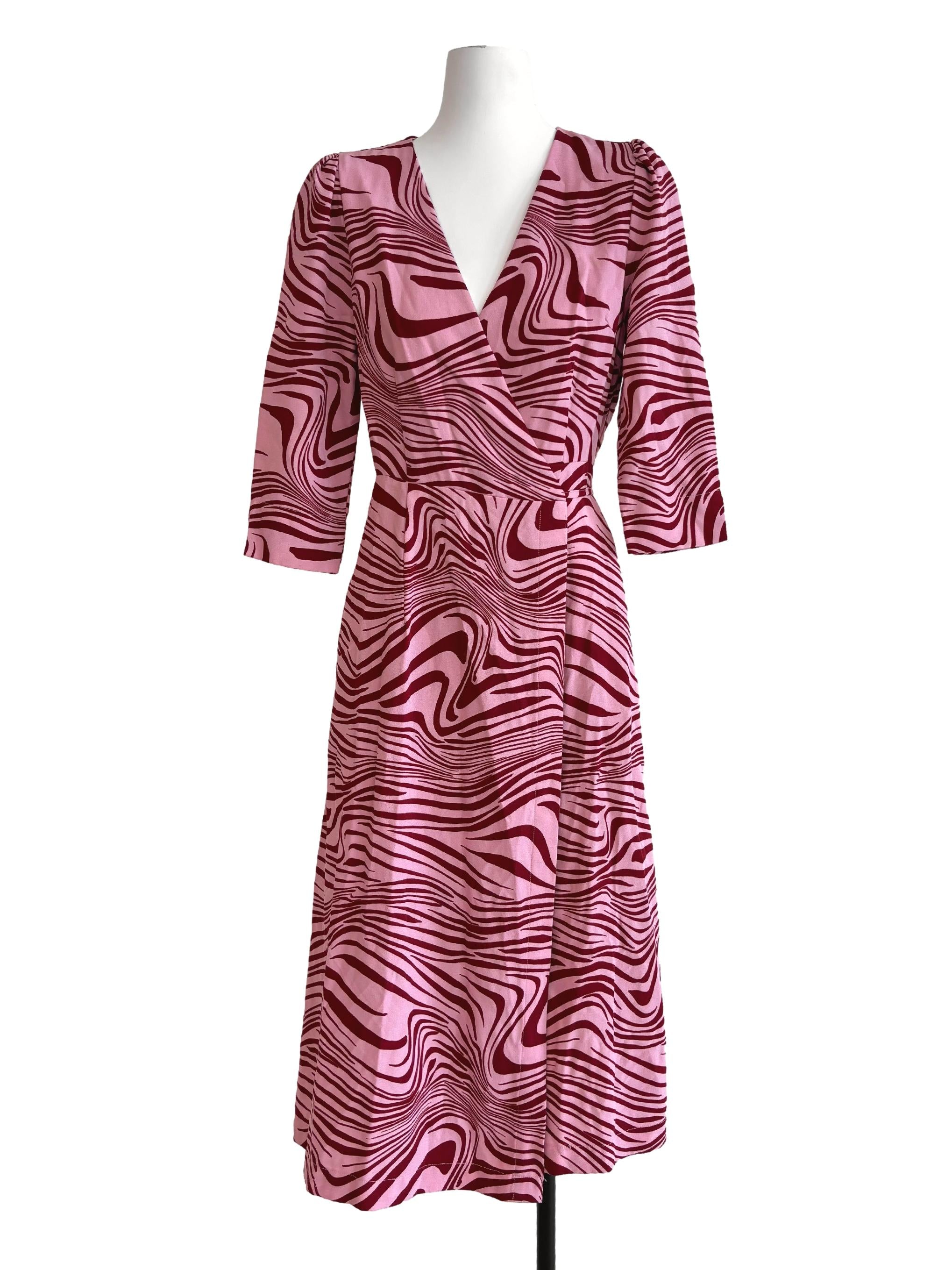 Blush Pink Patterned A-Line Dress