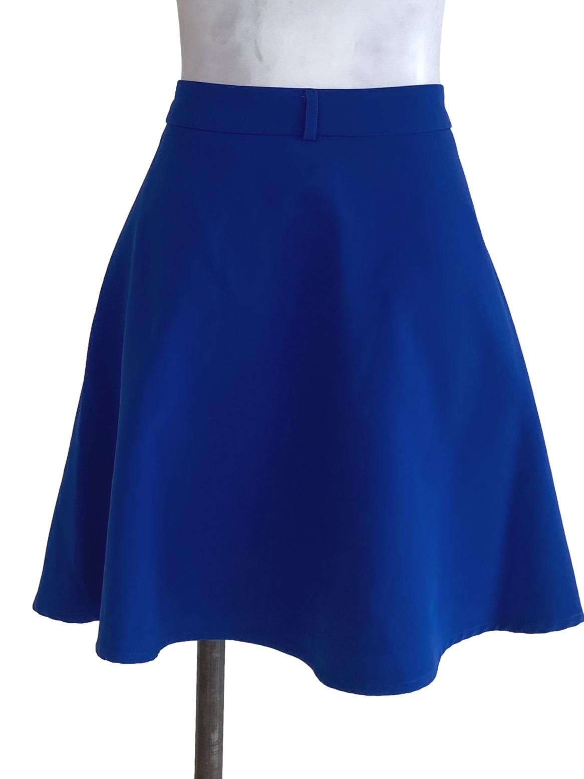 MDS Cobalt Plain Mini A-Line Skirt  | REFASH