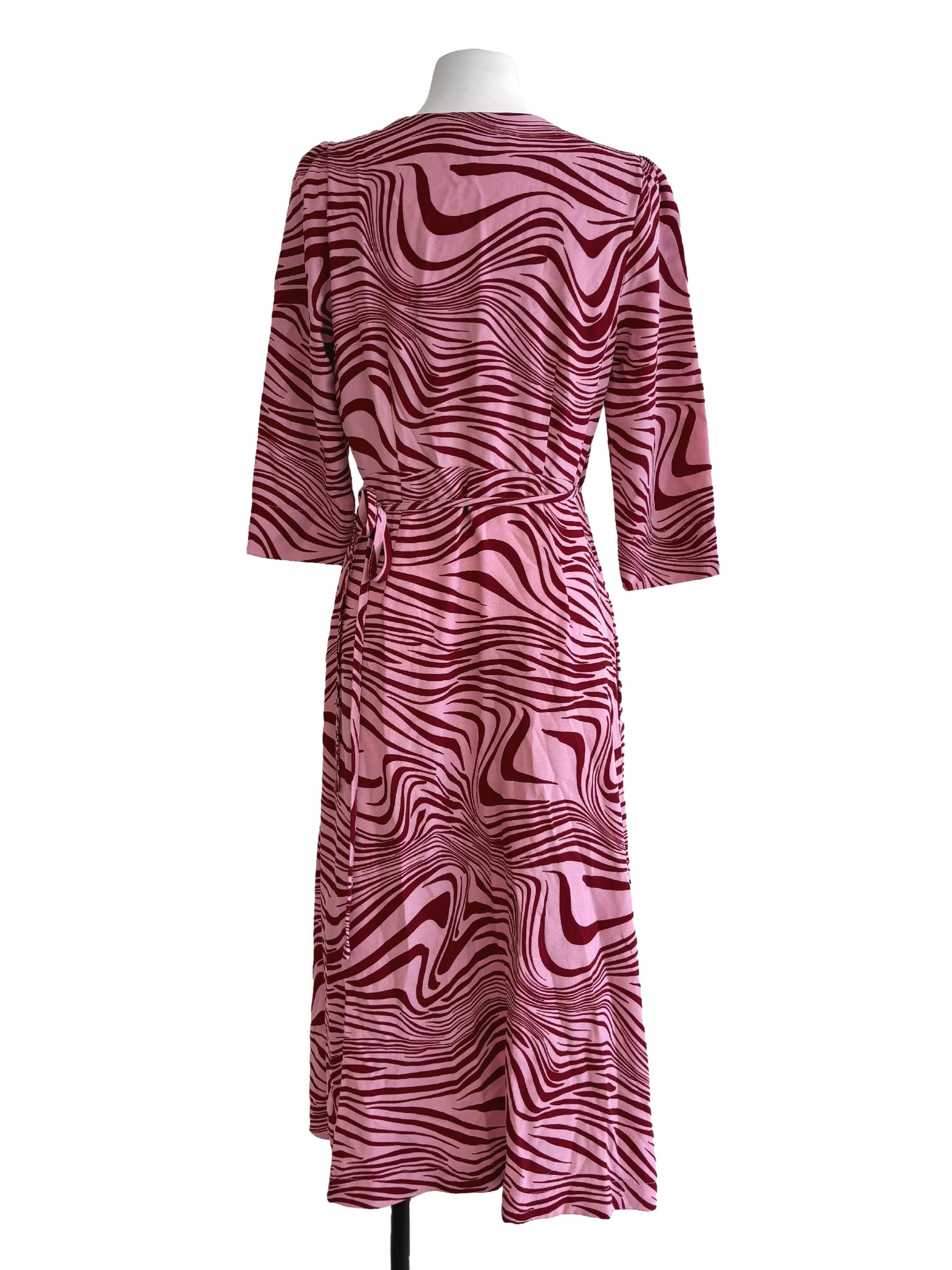 Blush Pink Patterned A-Line Dress