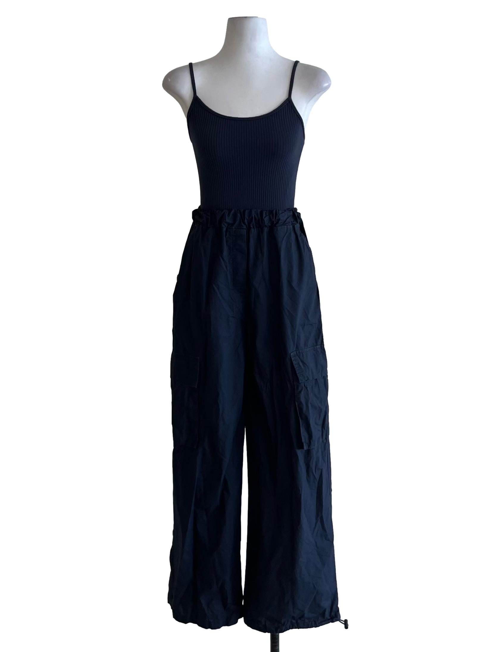 Navy Blue Scoop Neckline Jumpsuit