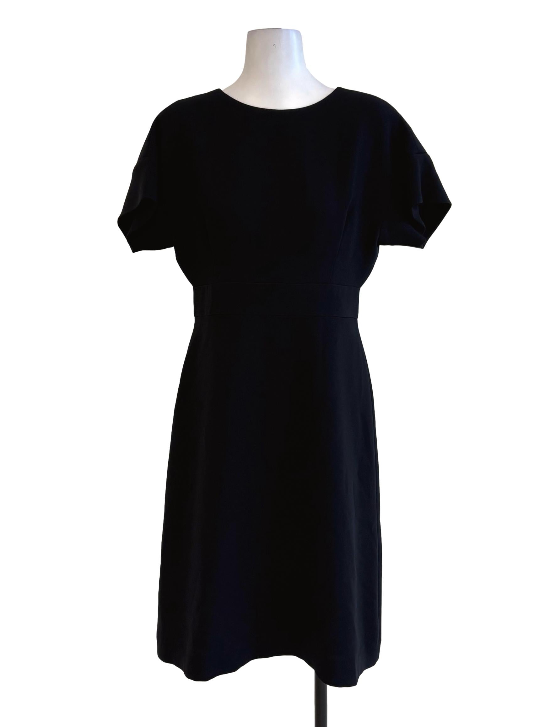 Black A-Line Short Sleeves Dress