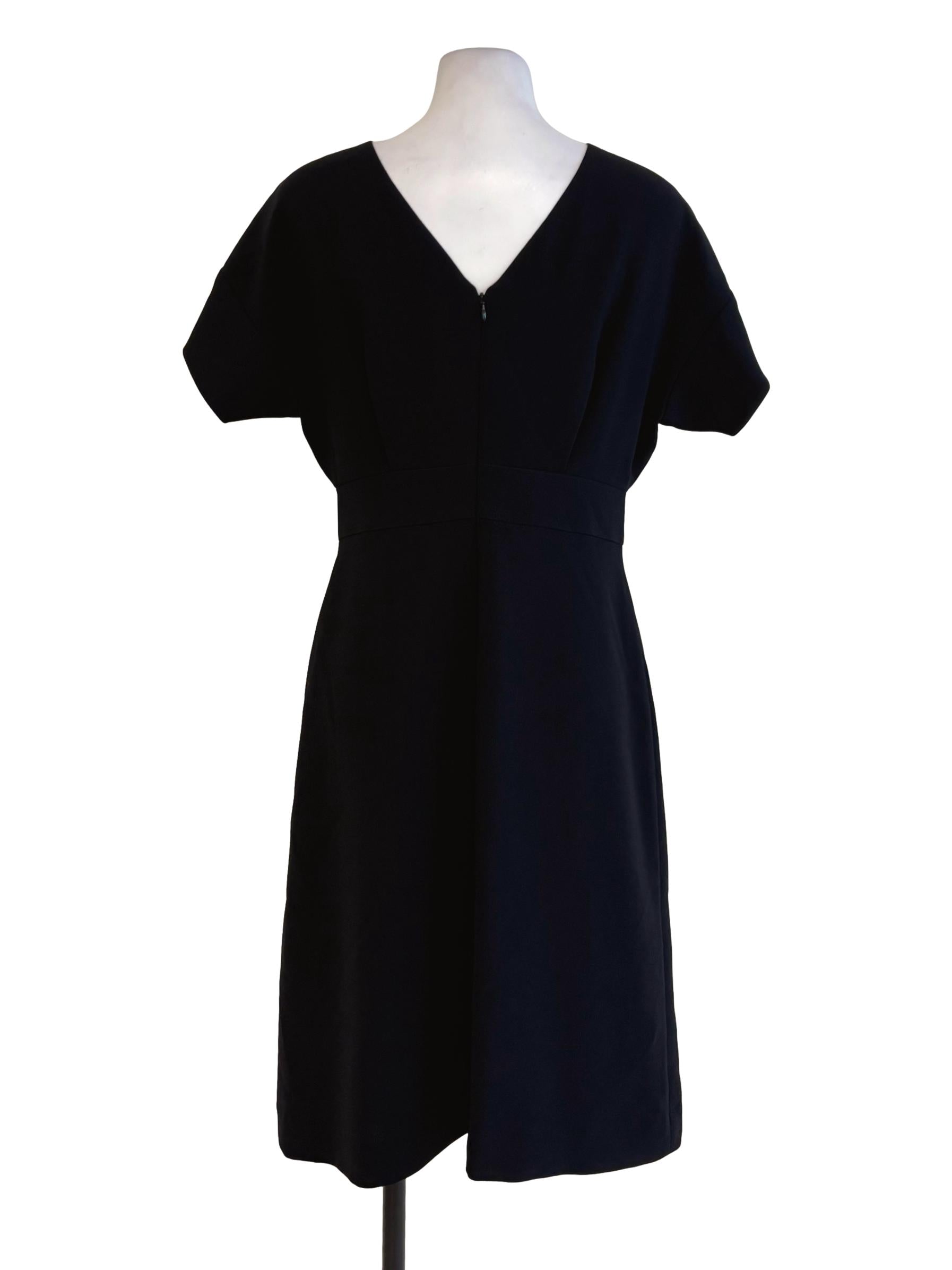 Black A-Line Short Sleeves Dress