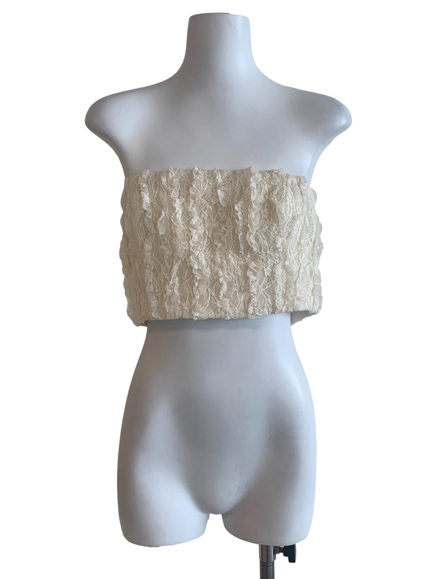White Laced Pattern Top