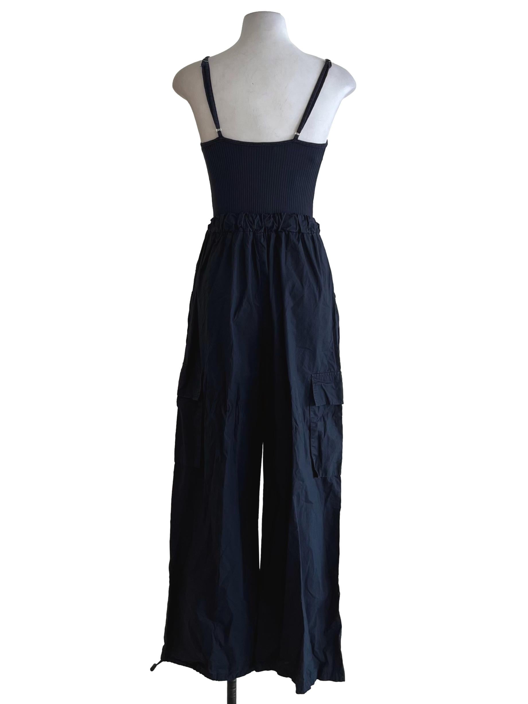 Navy Blue Scoop Neckline Jumpsuit