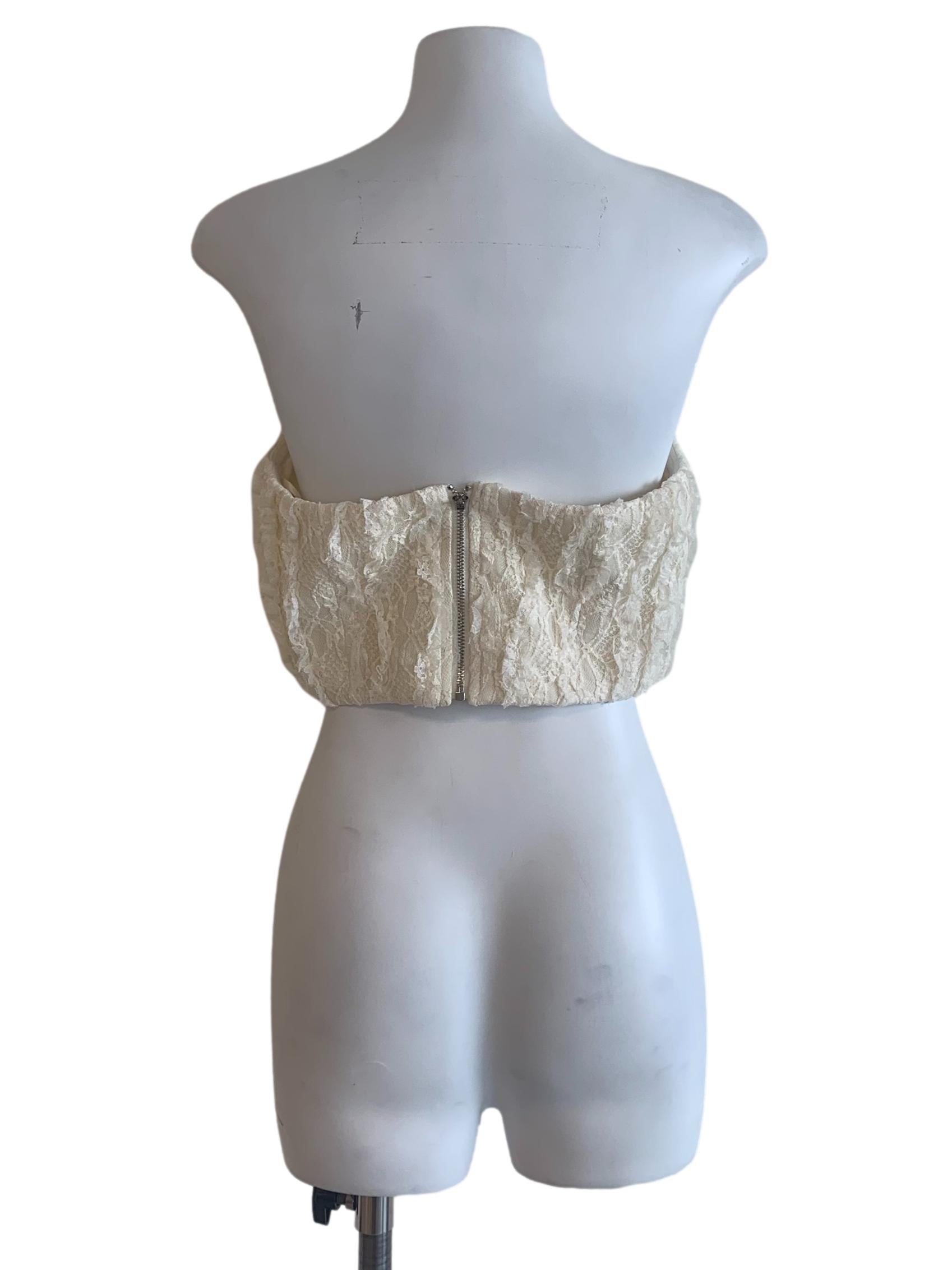 White Laced Pattern Top