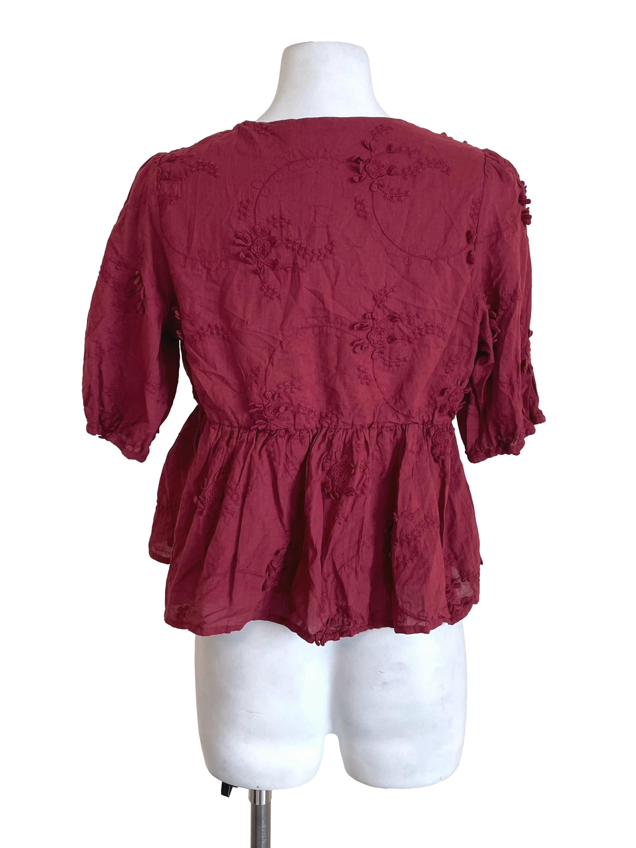Blood Floral Peplum Crop Top TWL