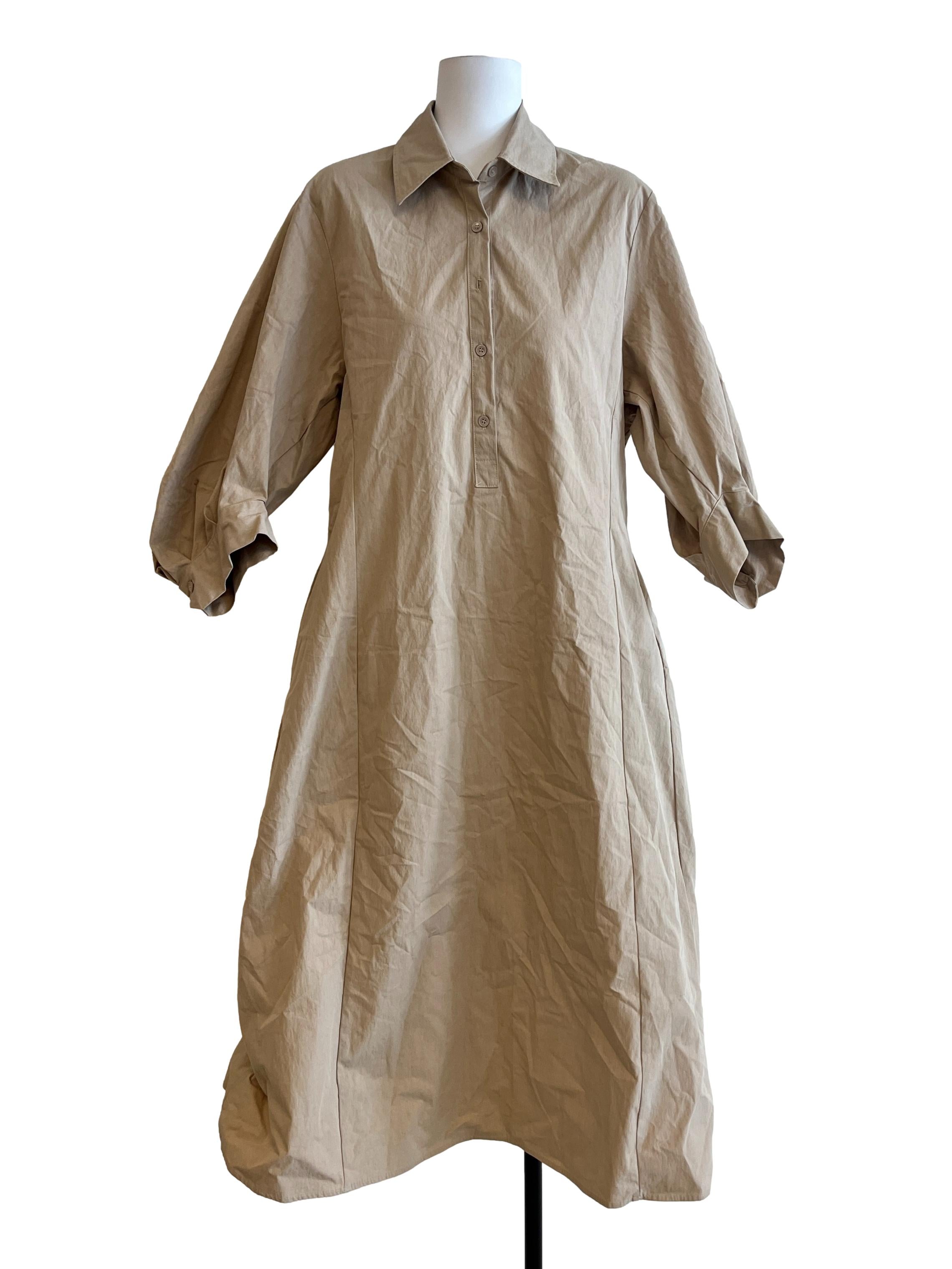 Biege Brown Shirt Dress