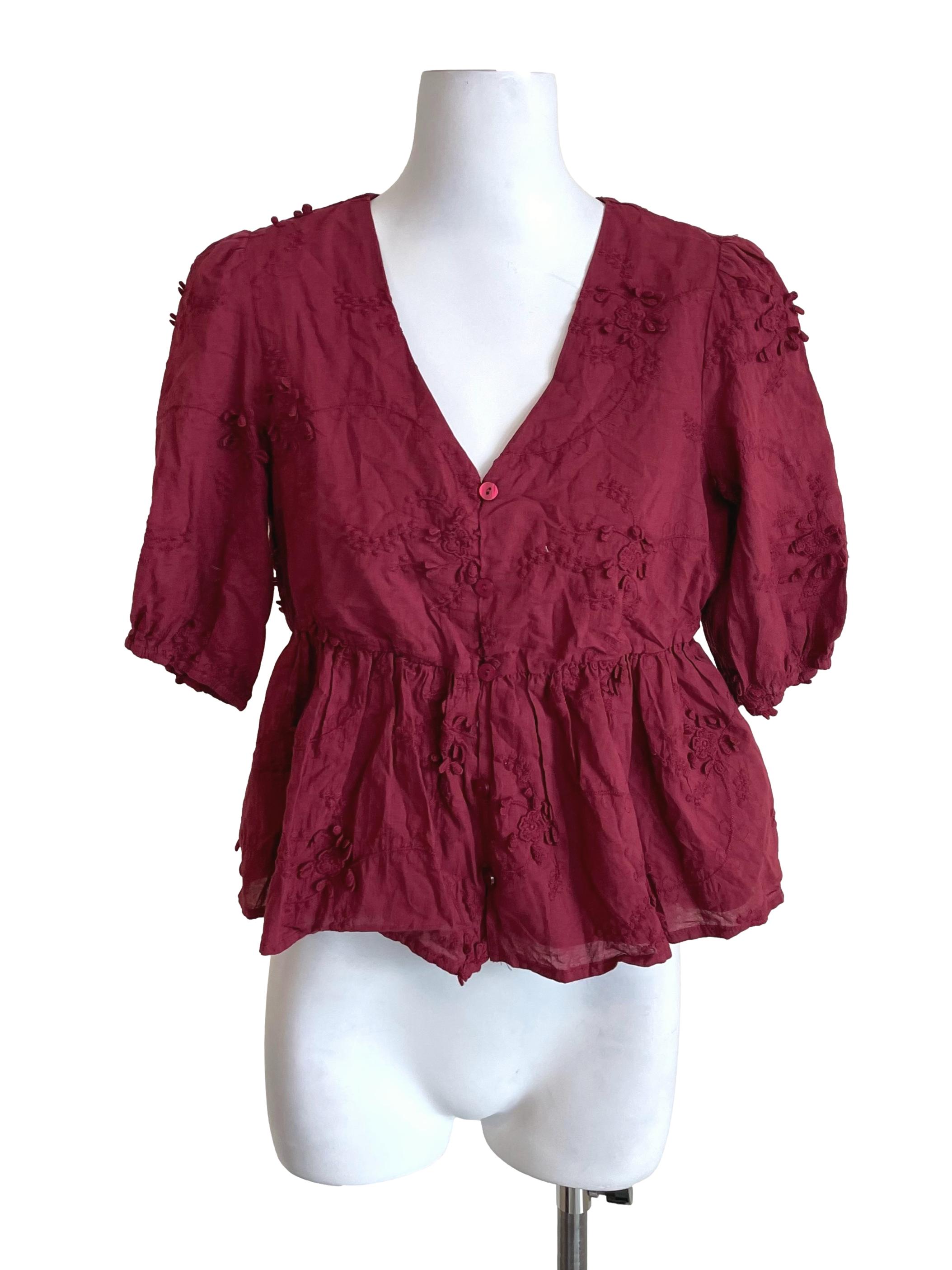 Blood Floral Peplum Crop Top TWL