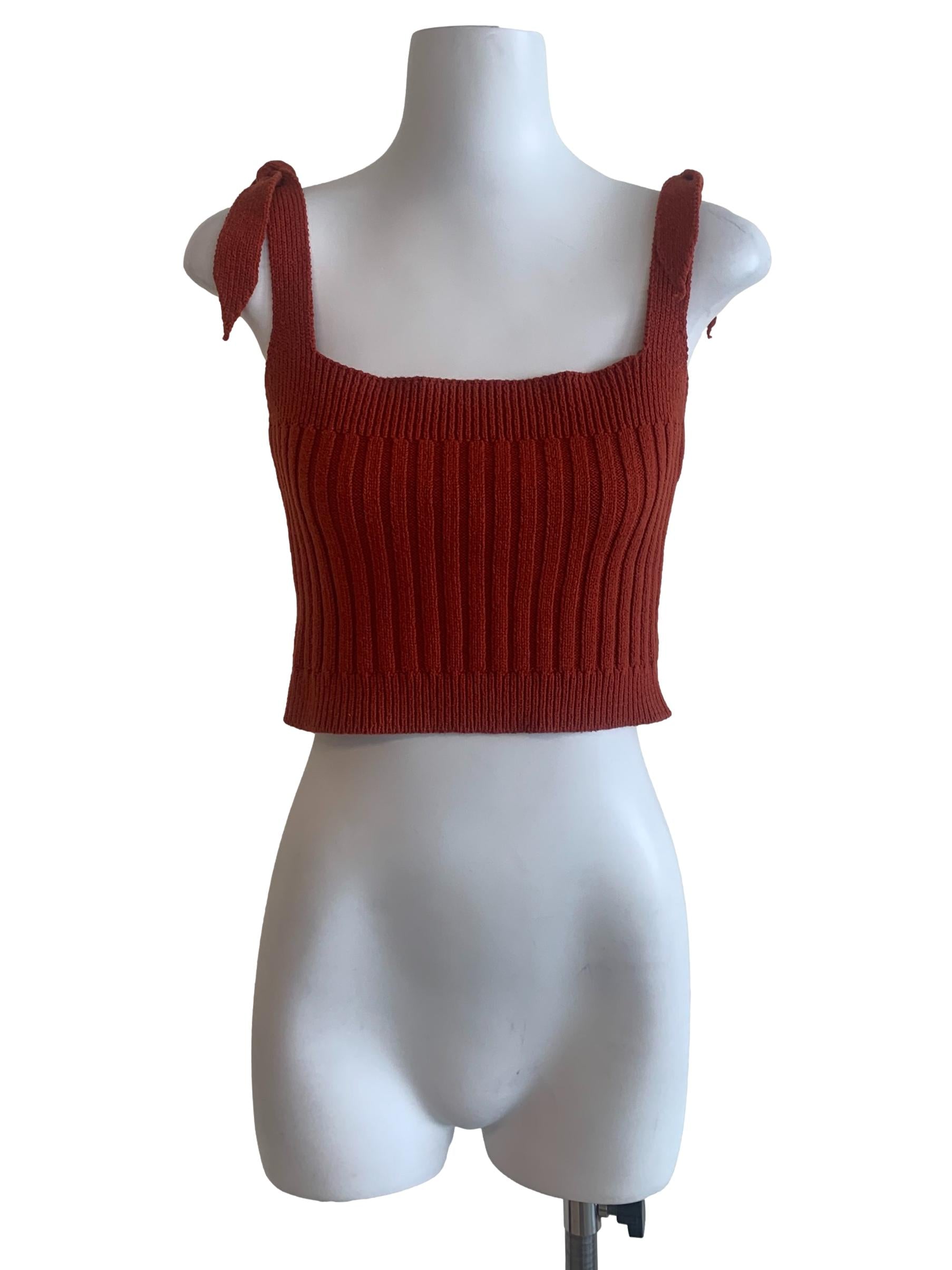 Brick Red Knitted Top