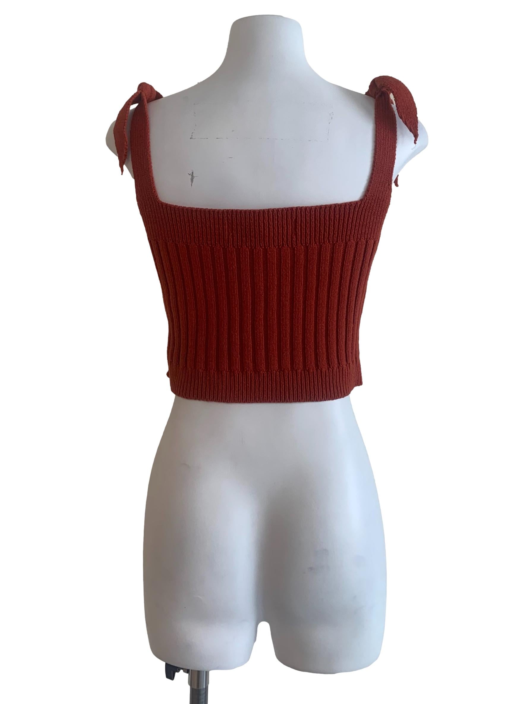 Brick Red Knitted Top