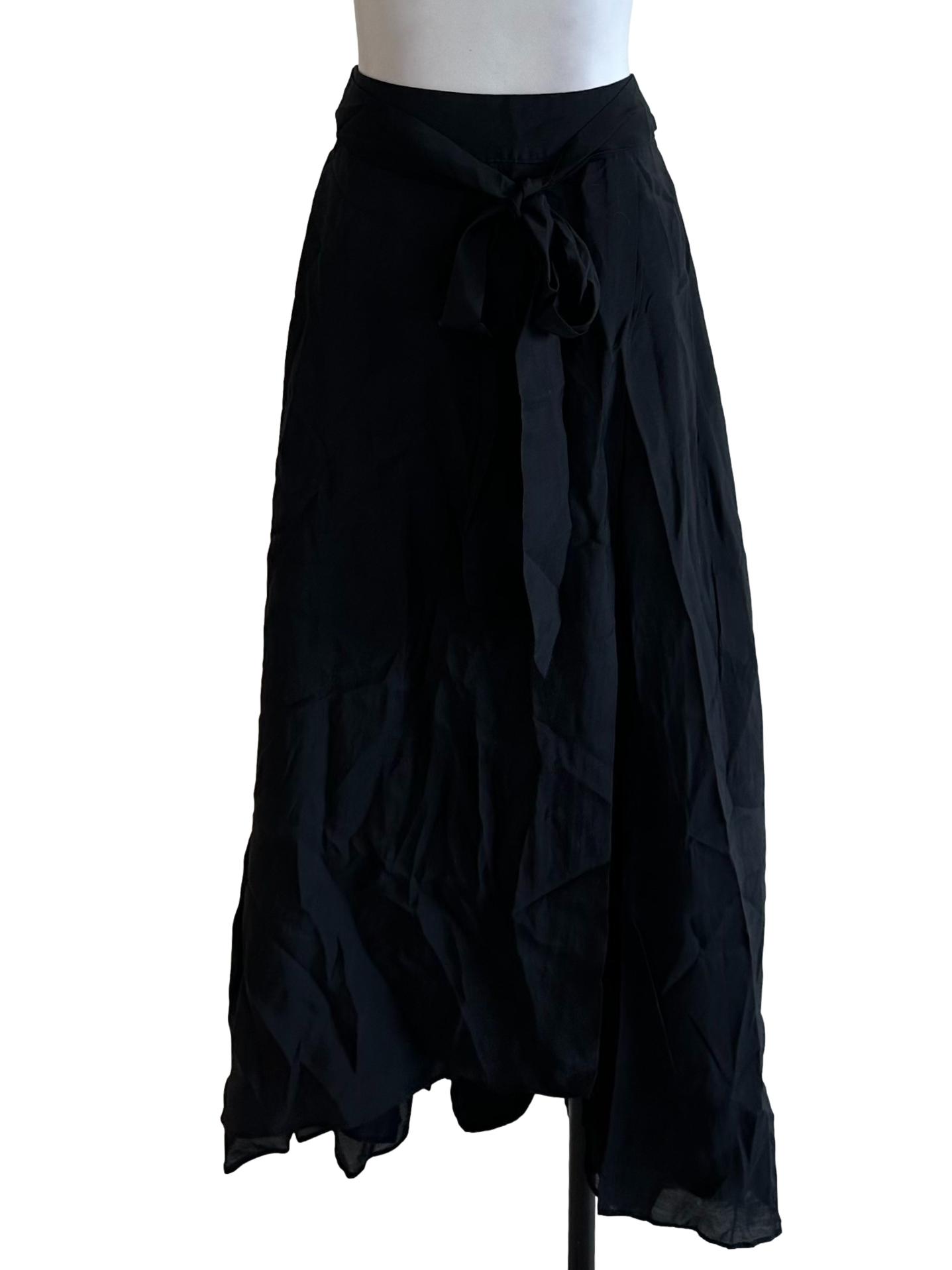 Charcoal Black Strap A Line Skirt