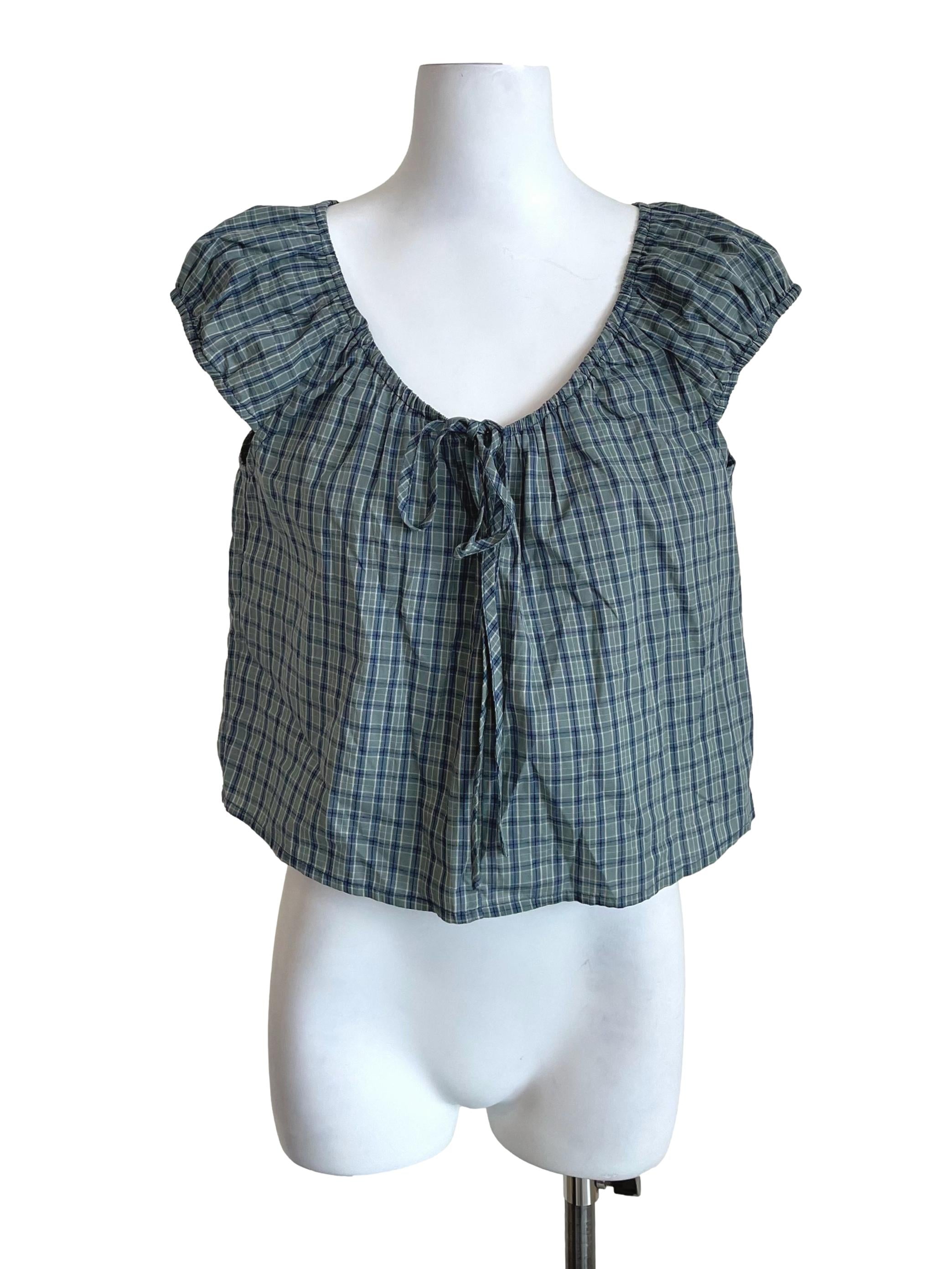 Dusty Teal Tartan Doll Top TTR