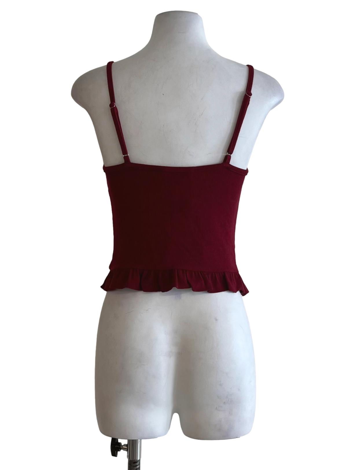 Wine Red Scoop Neckline Tank Top