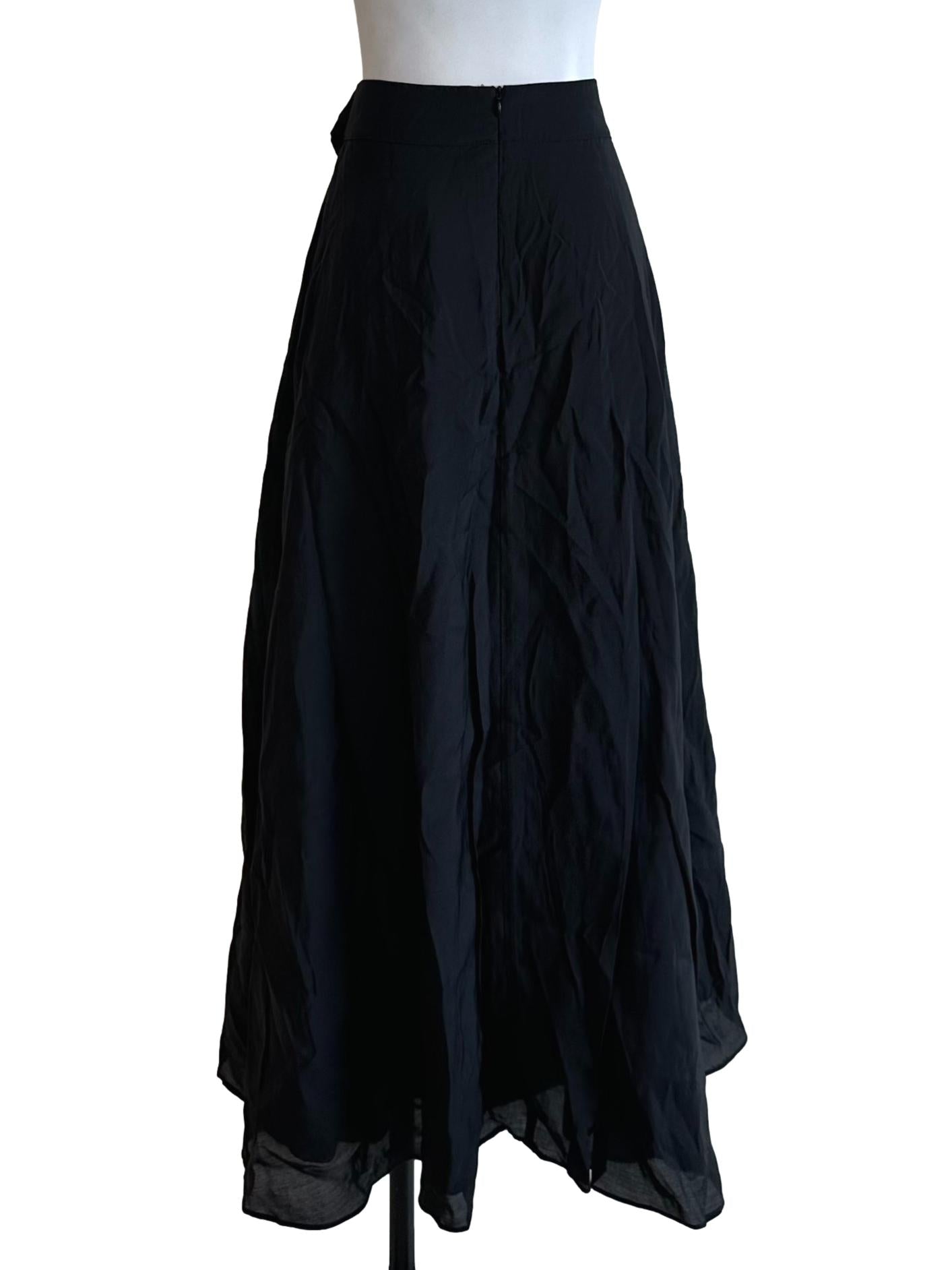 Charcoal Black Strap A Line Skirt