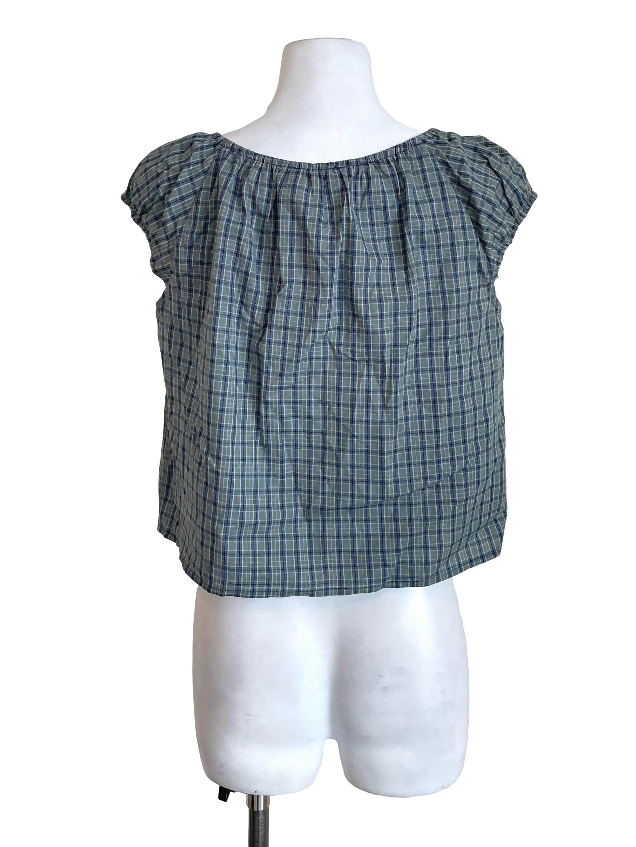 Dusty Teal Tartan Doll Top TTR