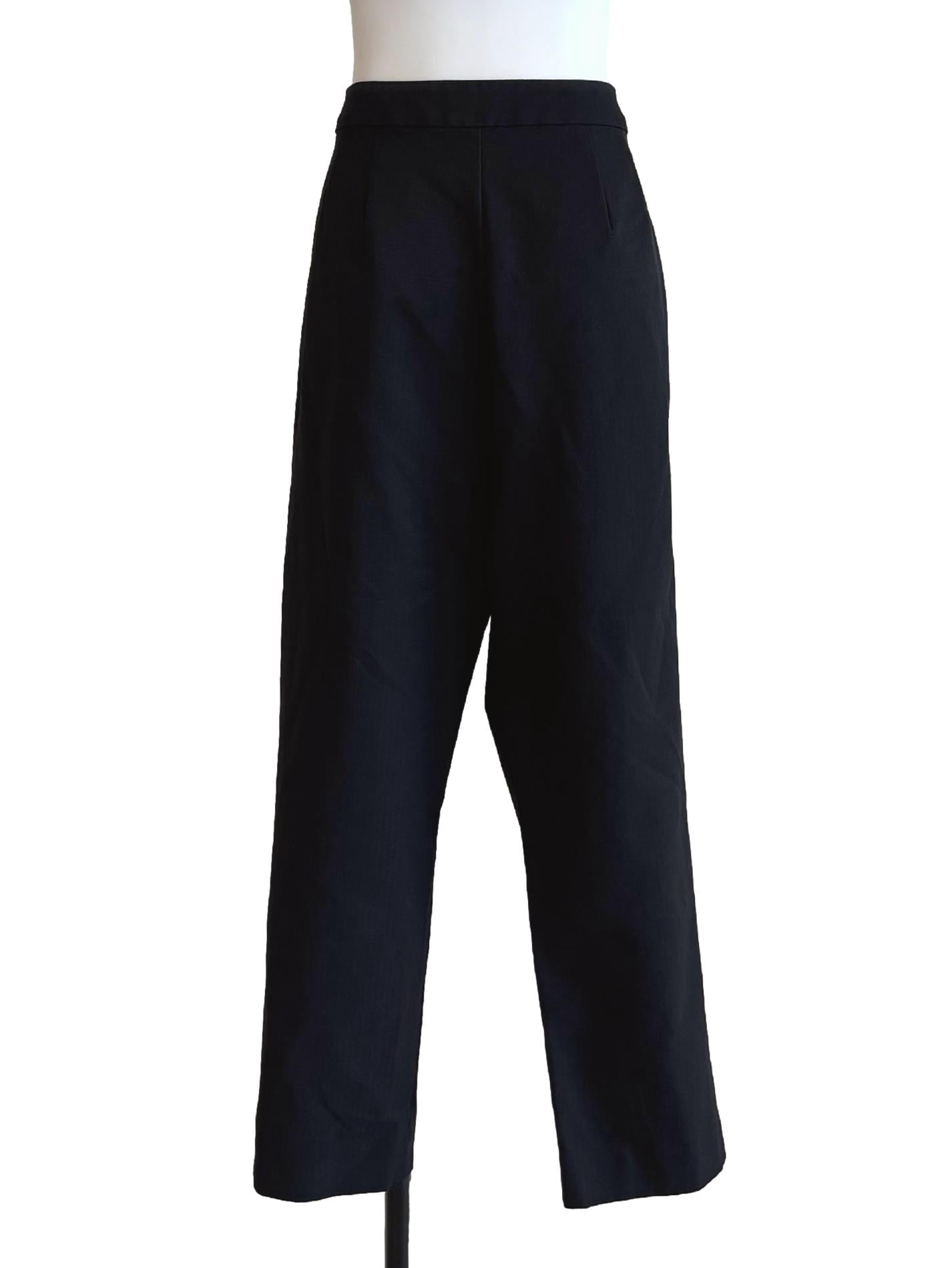 Black Buttoned Straight Pants