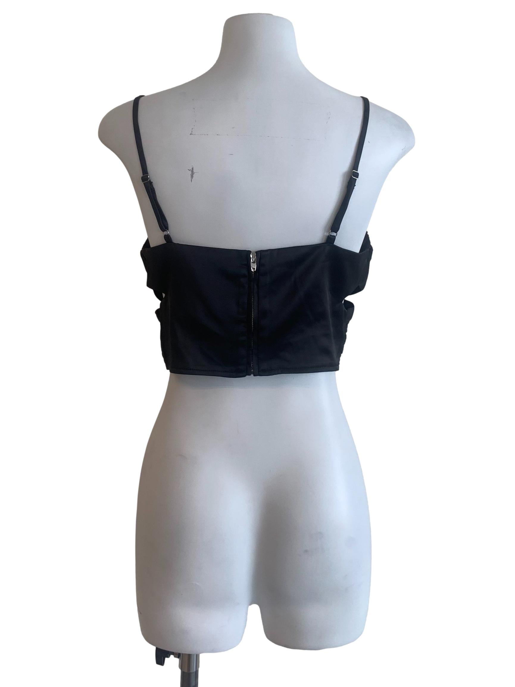 Black Sweet Heart Neck Top
