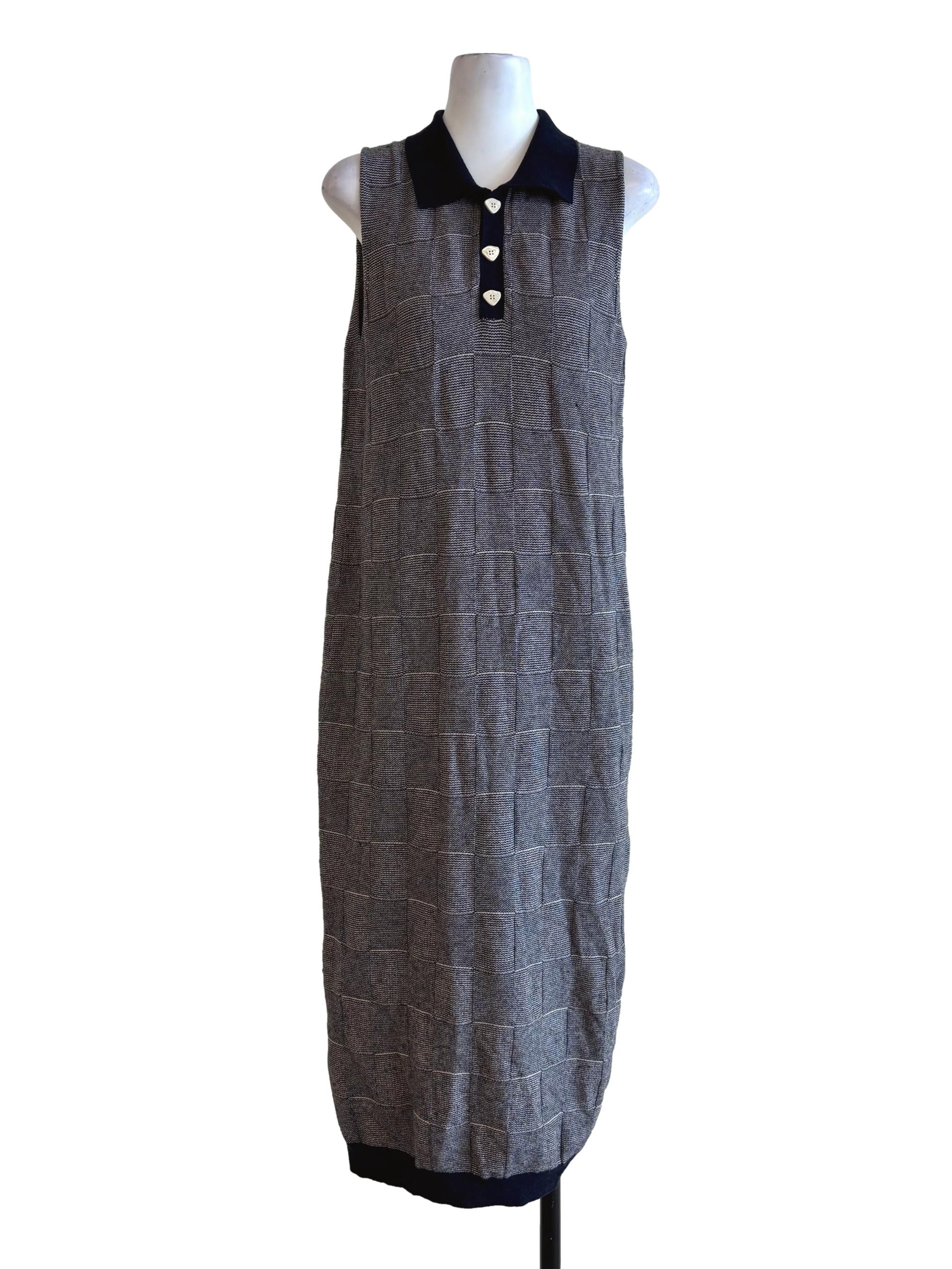 Snow Grey Sleeveless Cotton Straight Dress