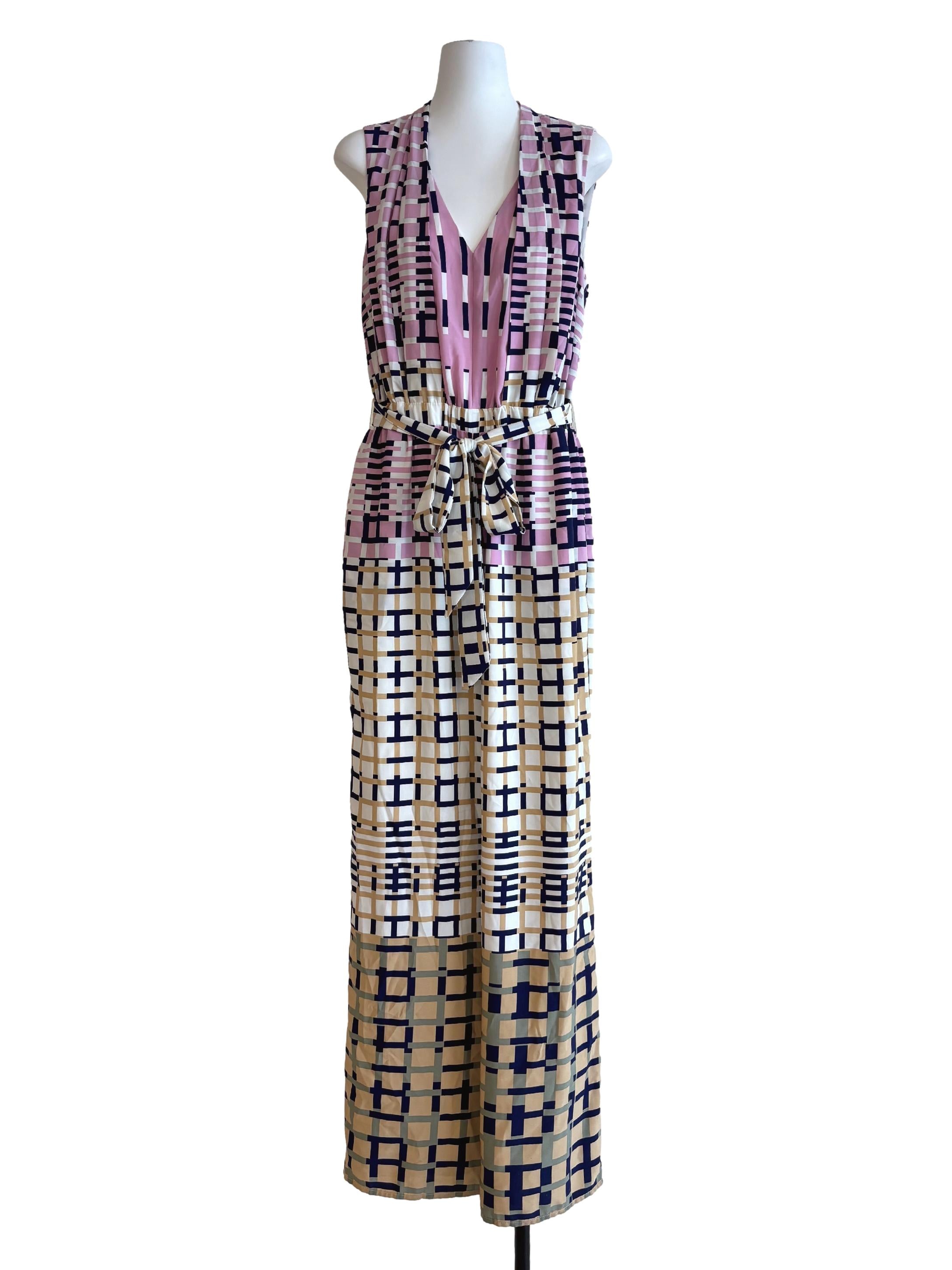 Multicolour Abstract Sleeveless Jumpsuit