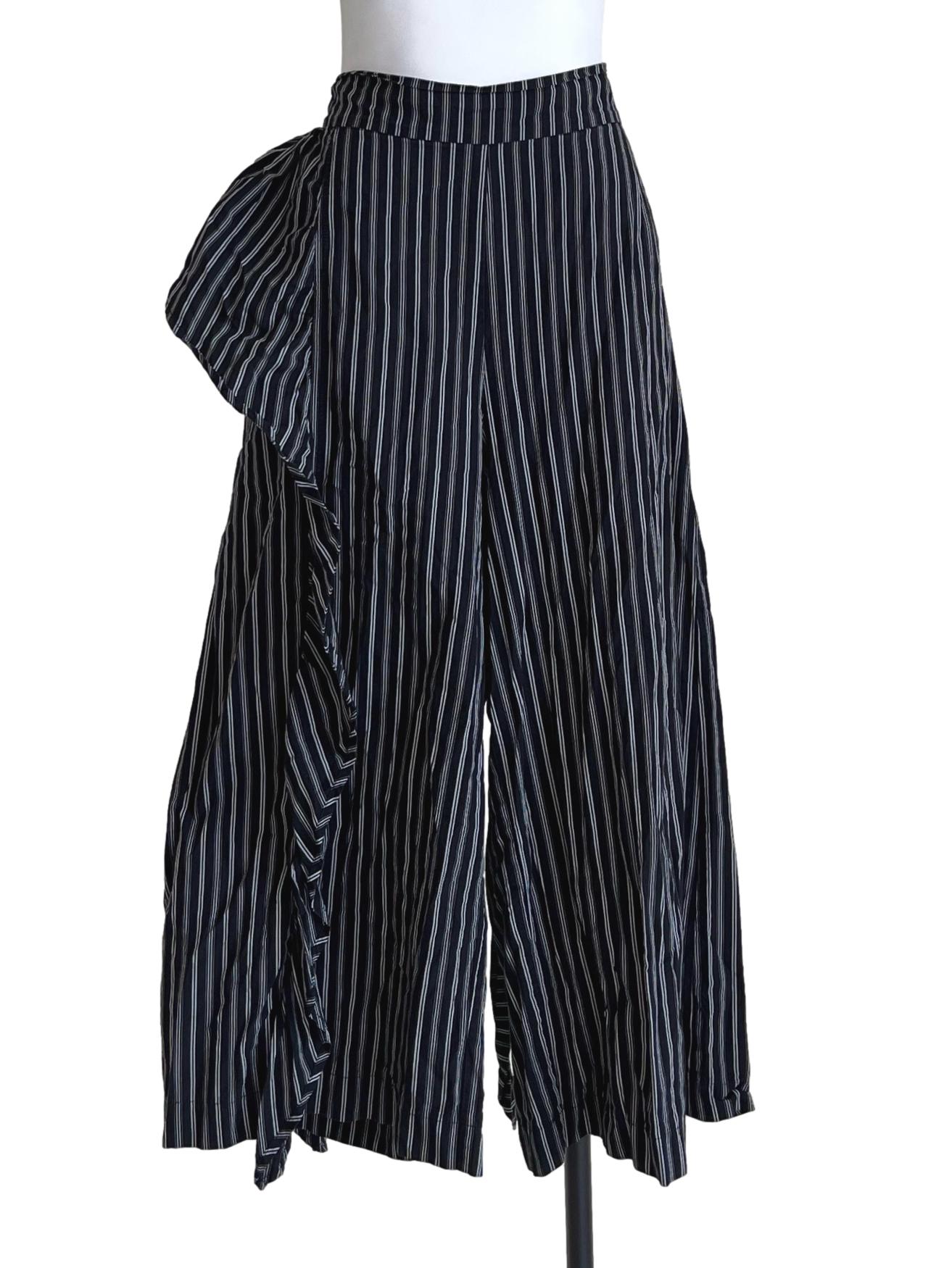 Jade Black Striped Wide Leg Pants