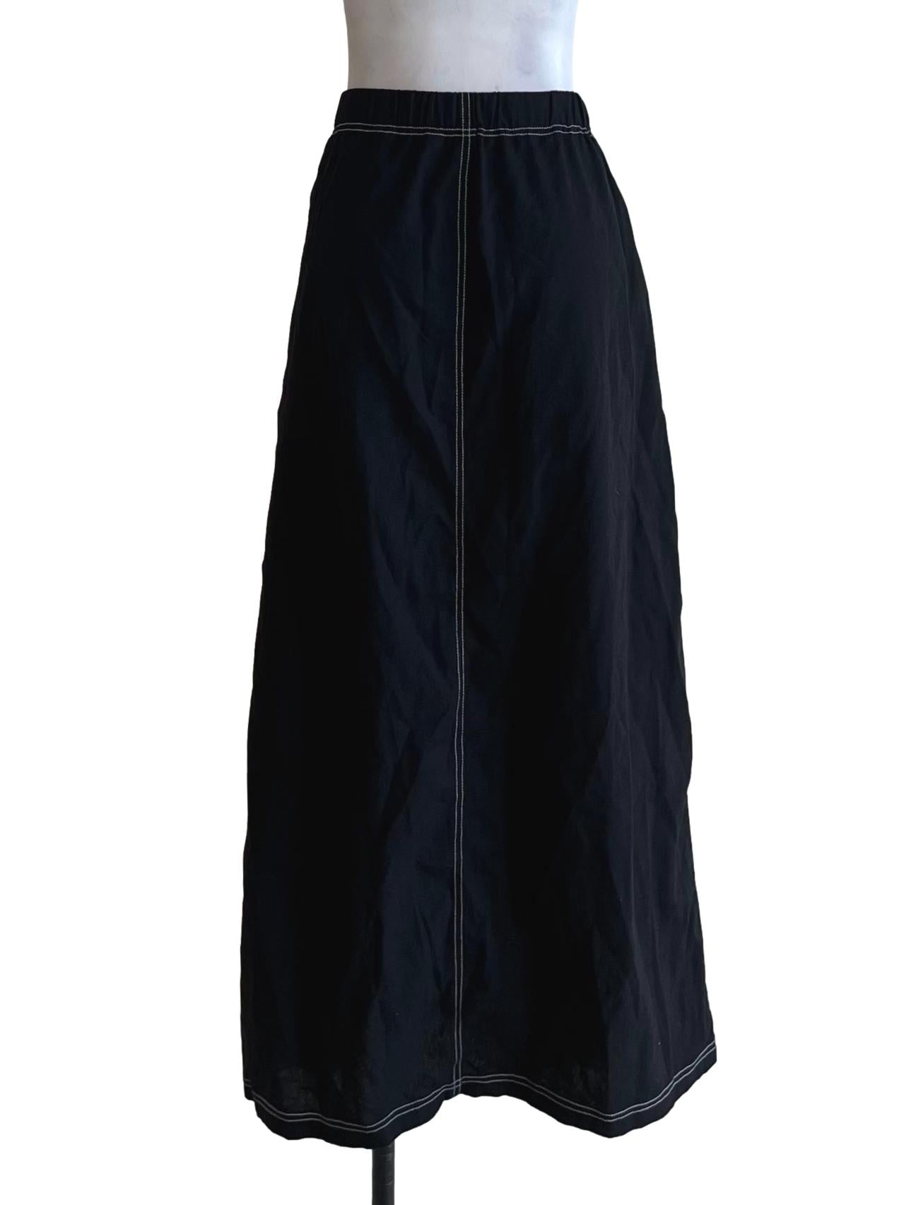 Black High-Waisted A-Line Skirt