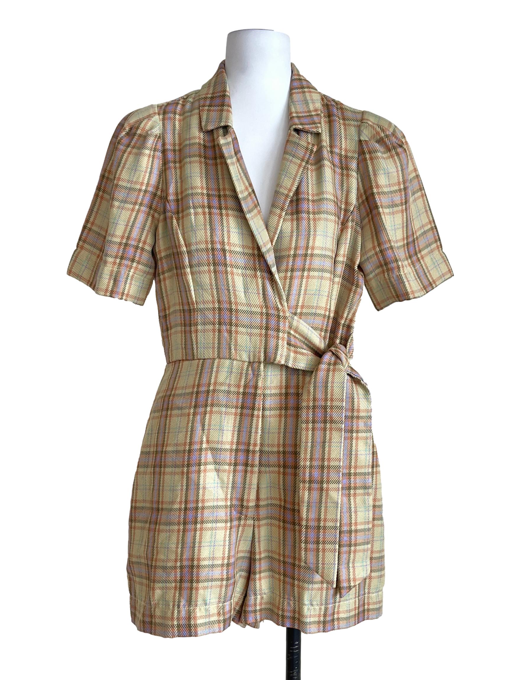 Banana Yellow Checkered Rompers