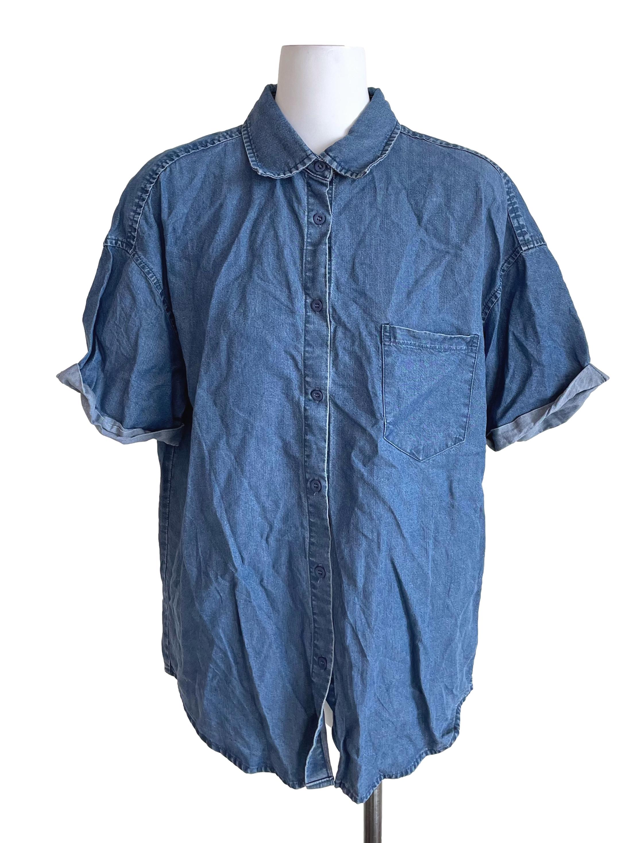 Blue Thin Denim Oxford Shirt TWL