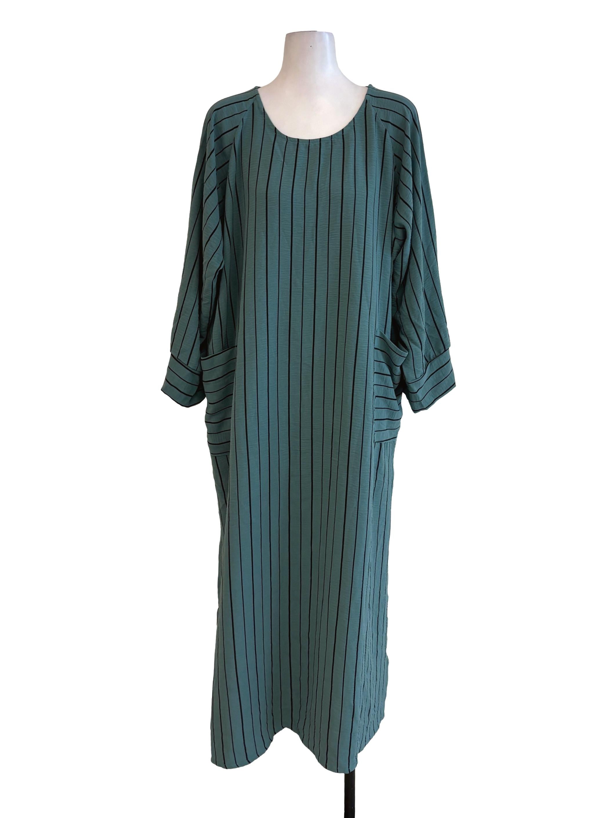 Sage Green Stripes Dress