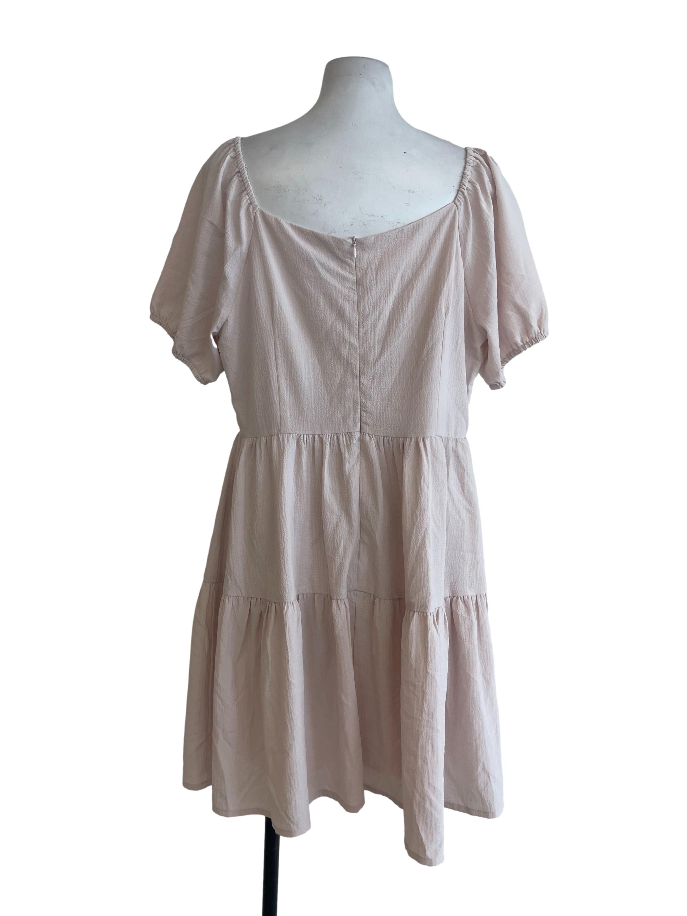 Pink Beige Tiered Dress