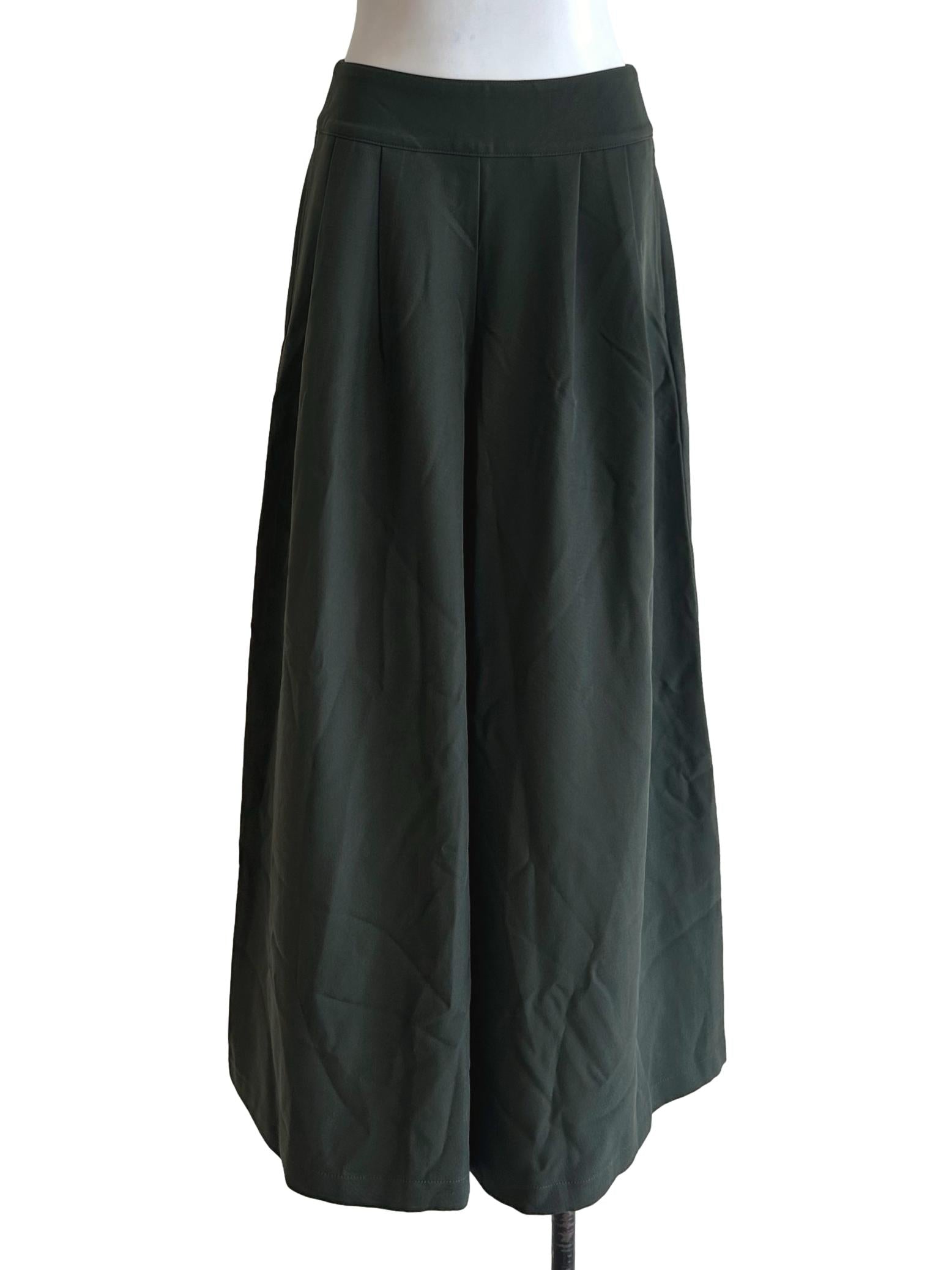 Seaweed Green Wide-Leg Pants