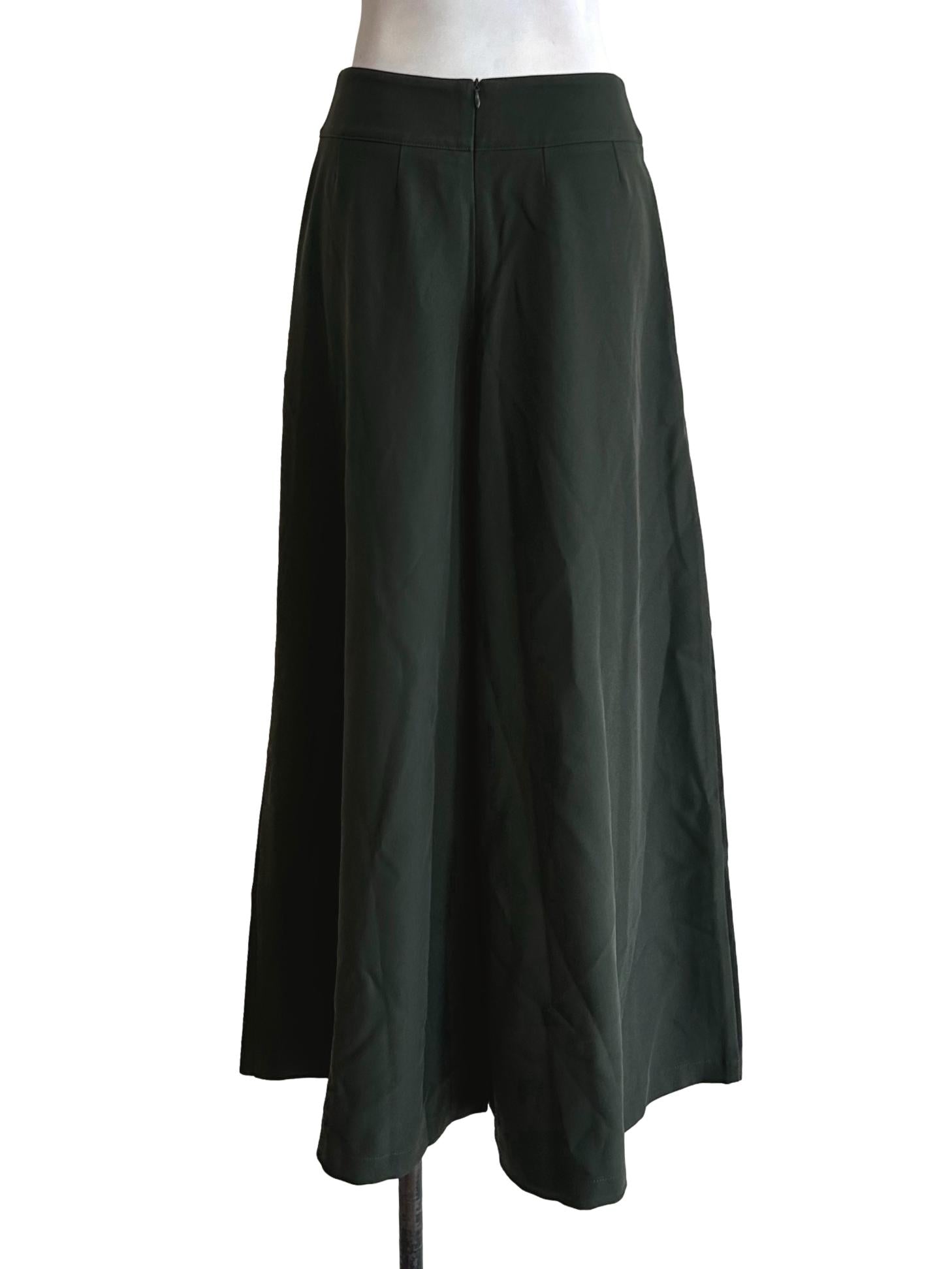 Seaweed Green Wide-Leg Pants