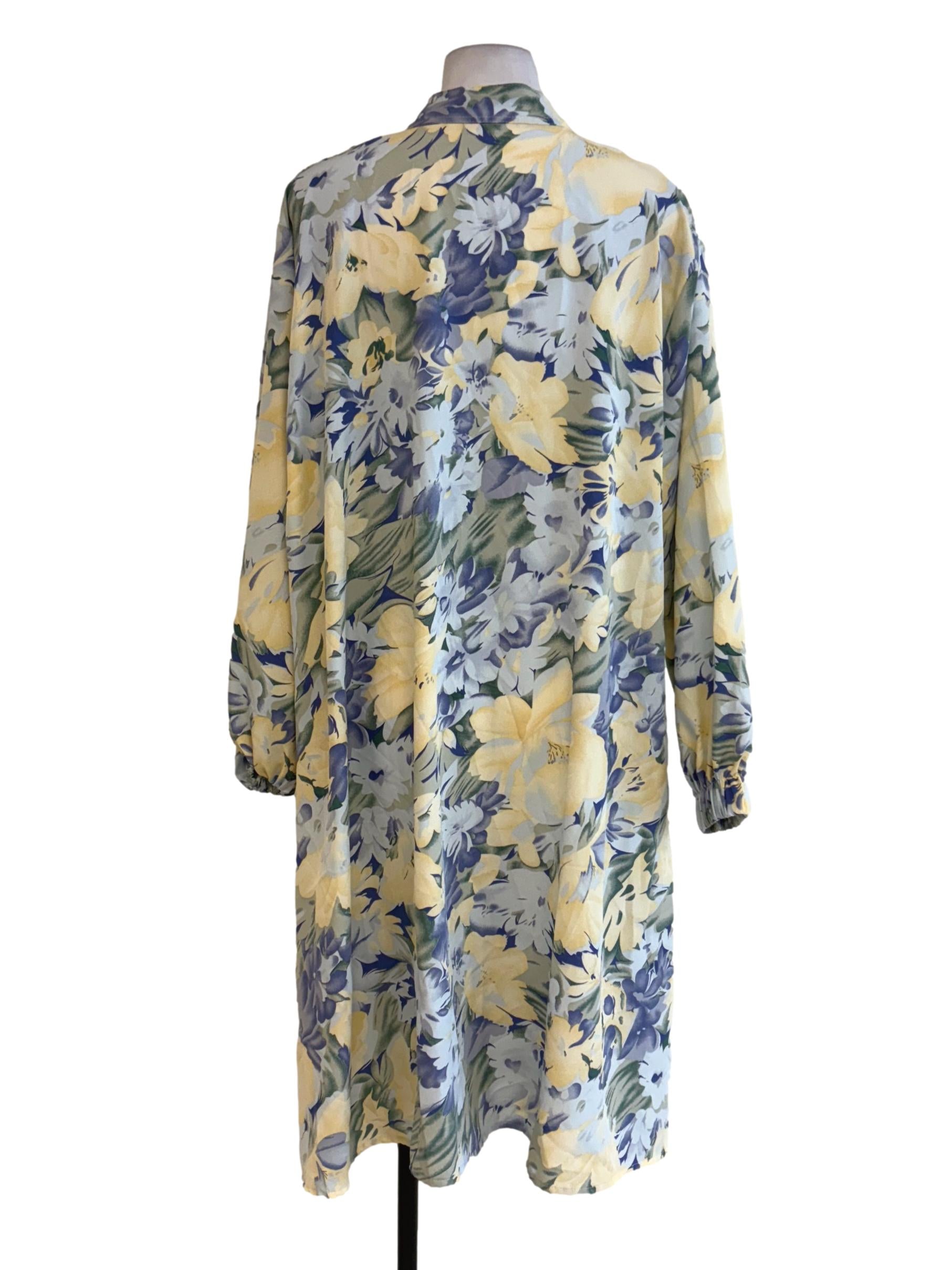 Blue Yellow Floral Dress