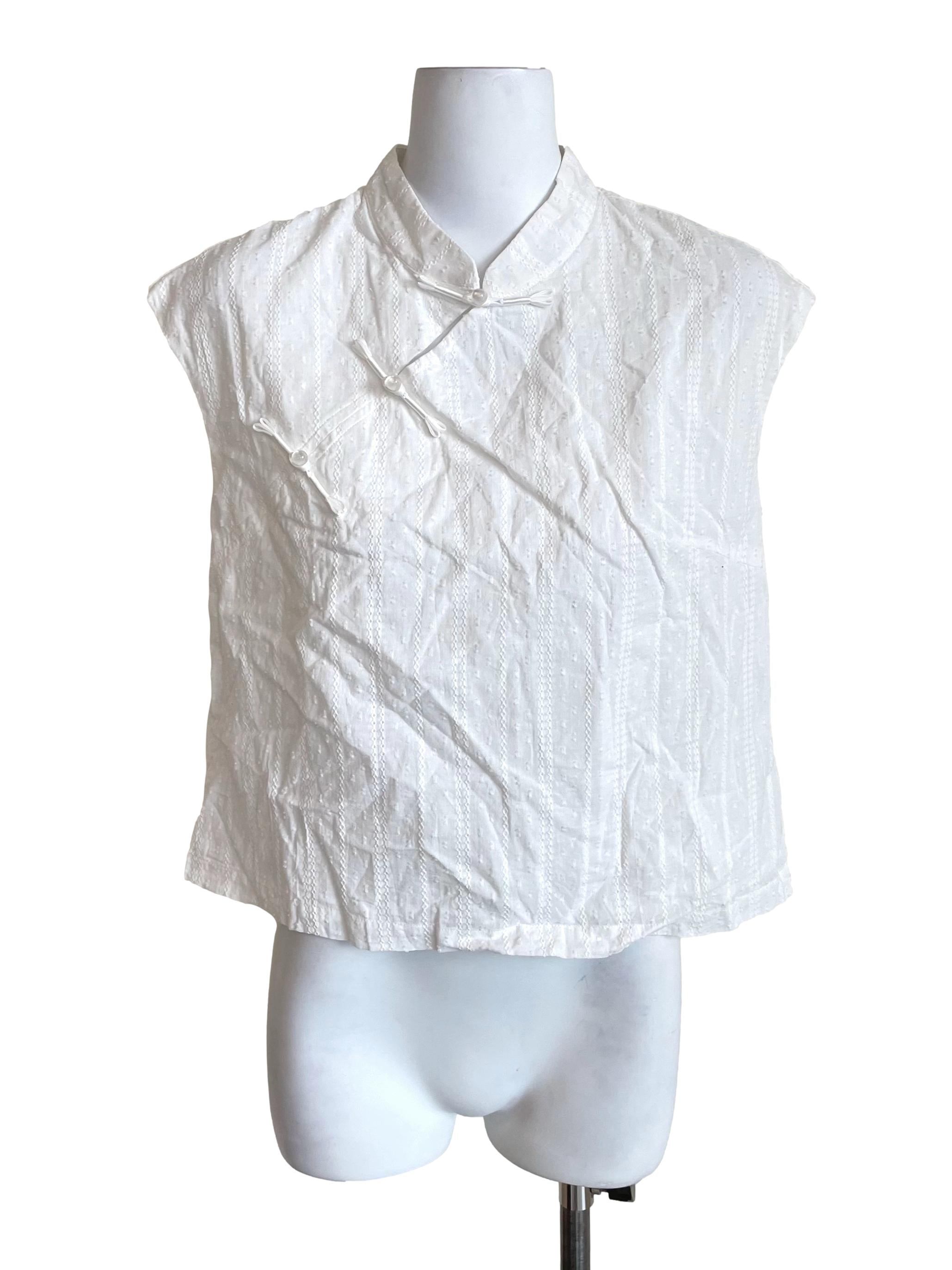 White Lacy Cheongsam Top TEM