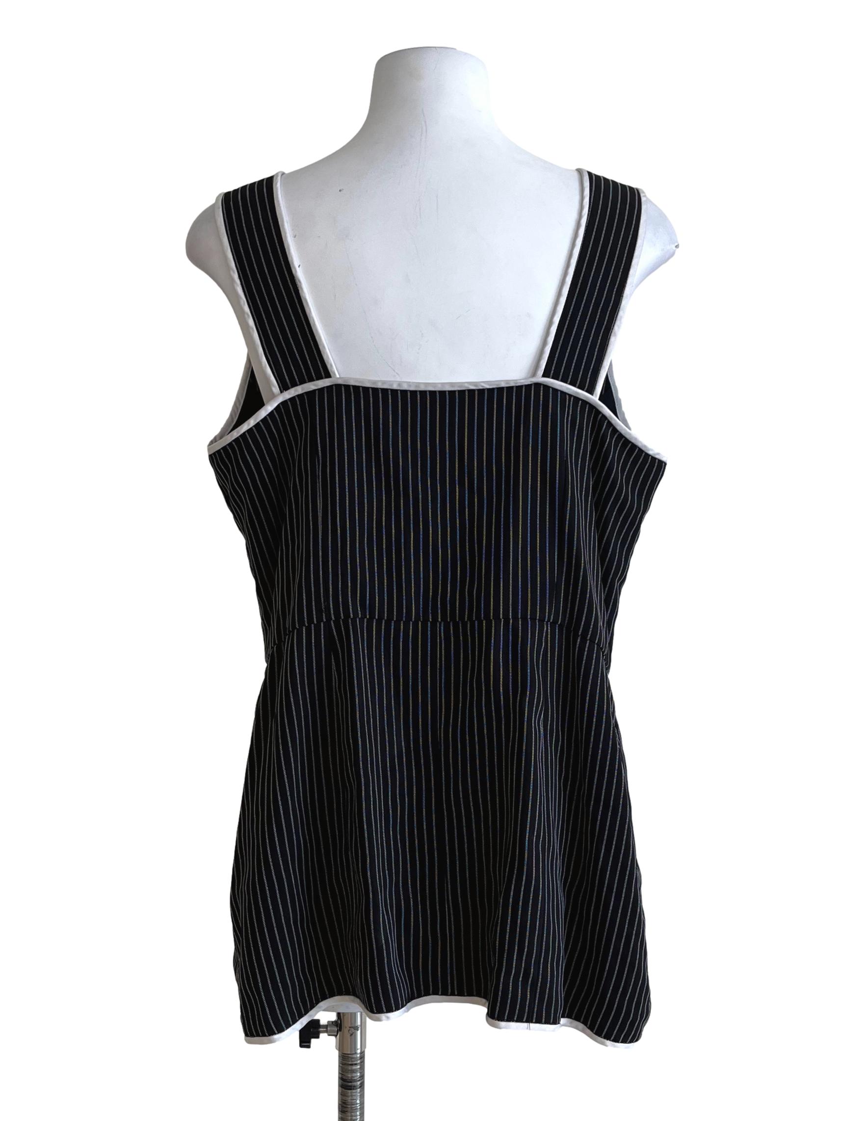 Onyx Black & White Stripe Vests