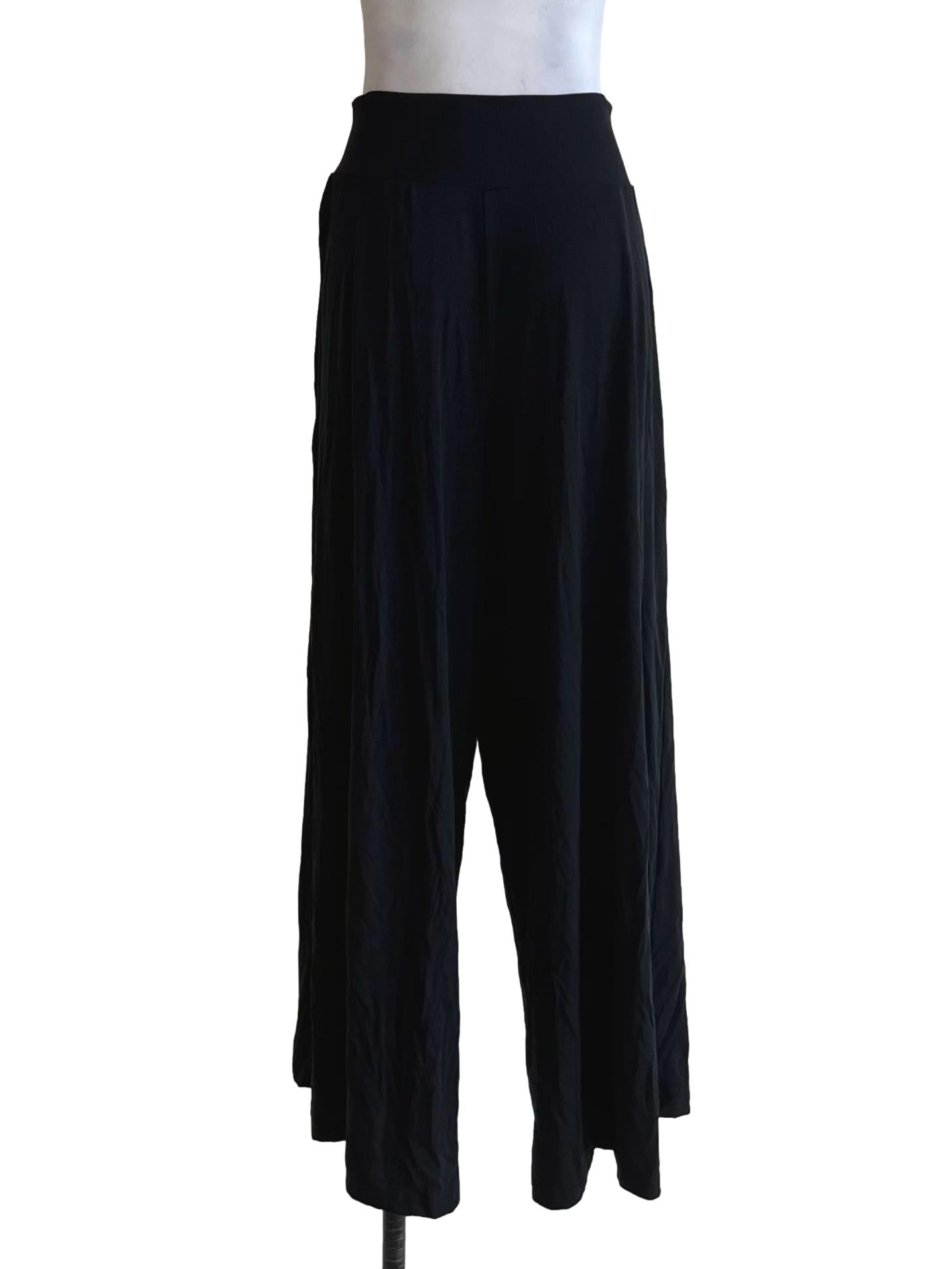 Black High-Waisted Wide-Leg Pants