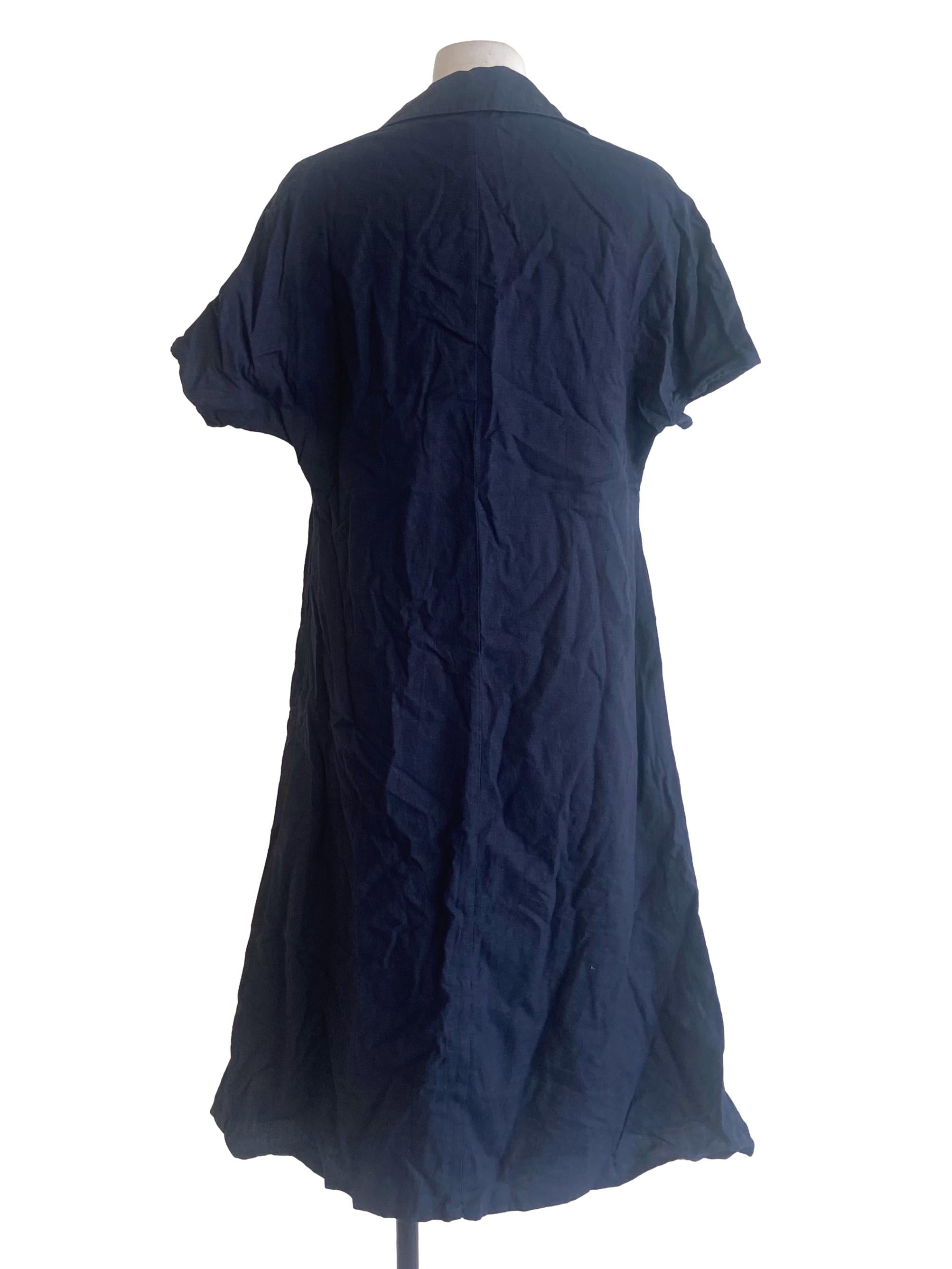 Linen Collared V-Neck Dress OSN