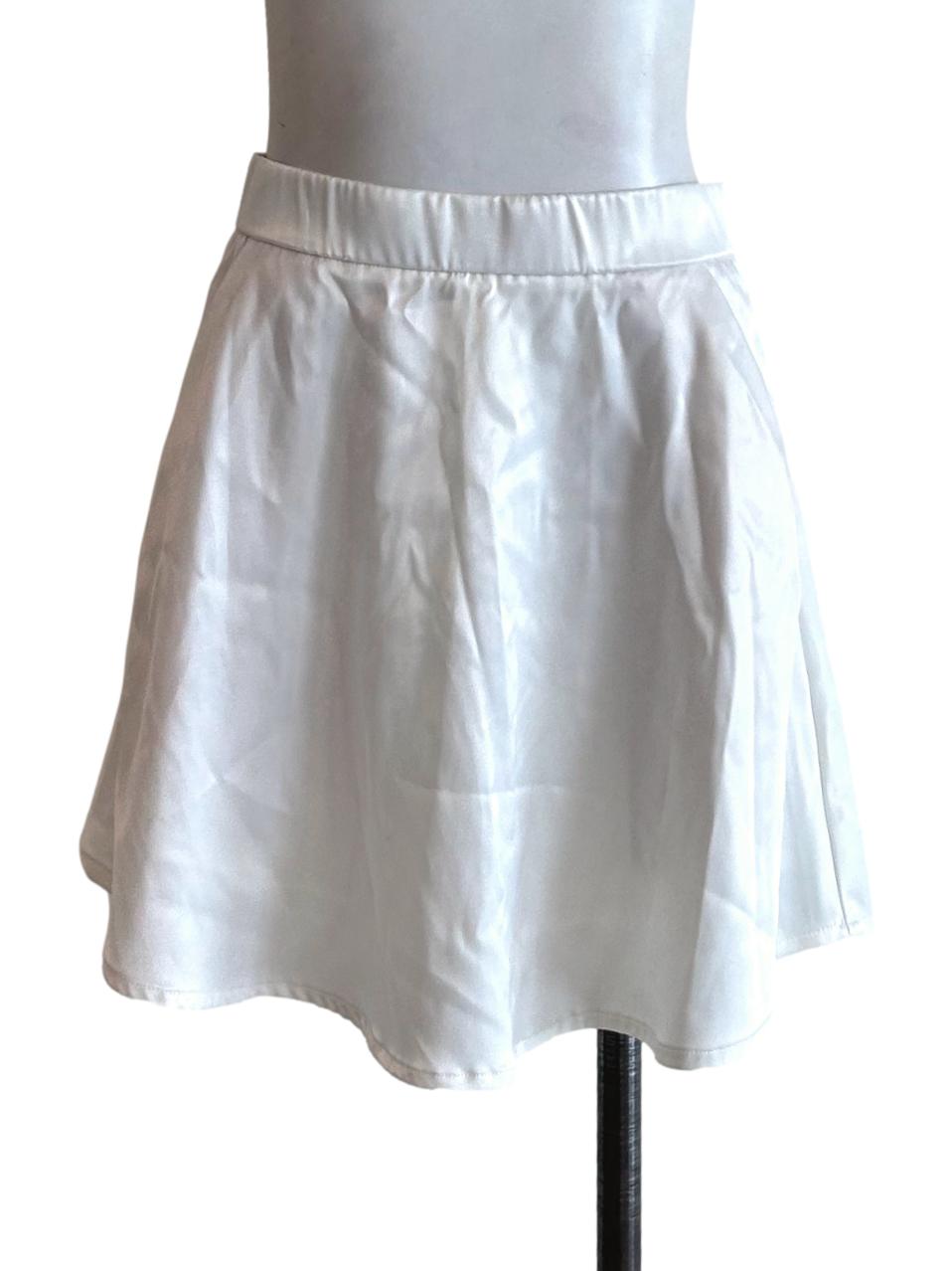 Pearl White Satin Skirt