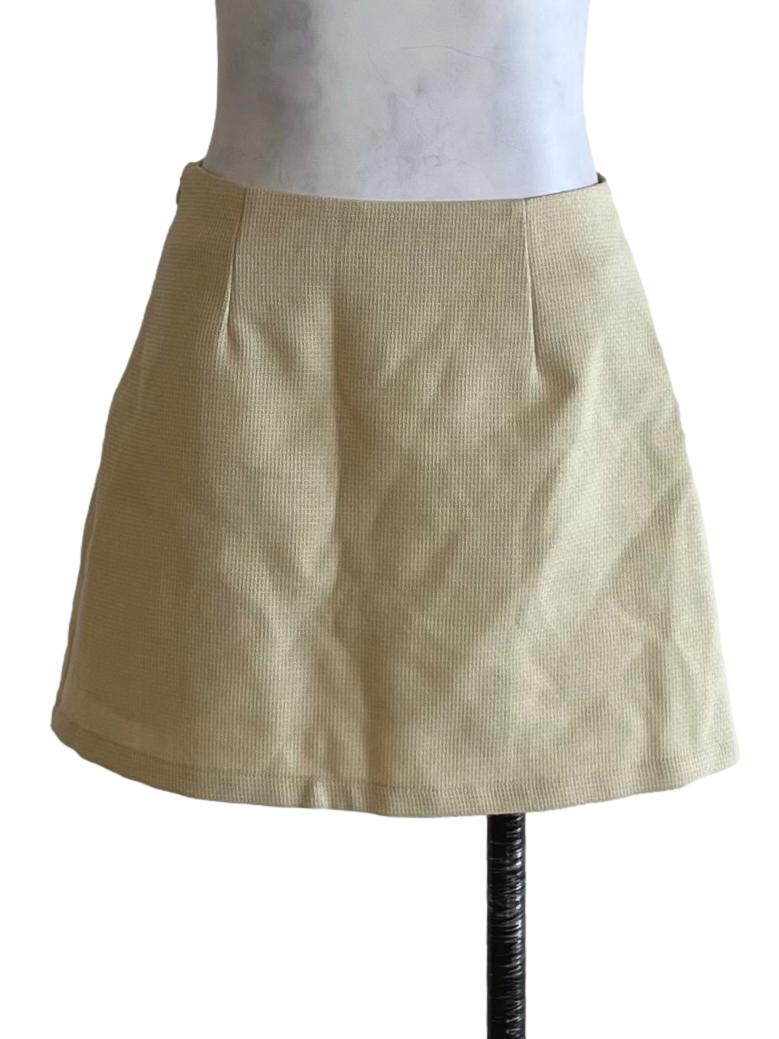 Buttermilk Yellow High-Waisted Mini Skirt