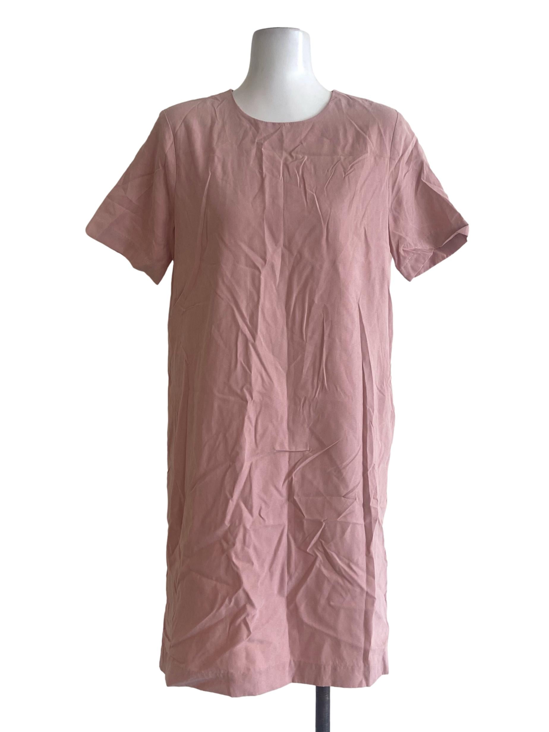 Crepe Pink Shift Dress