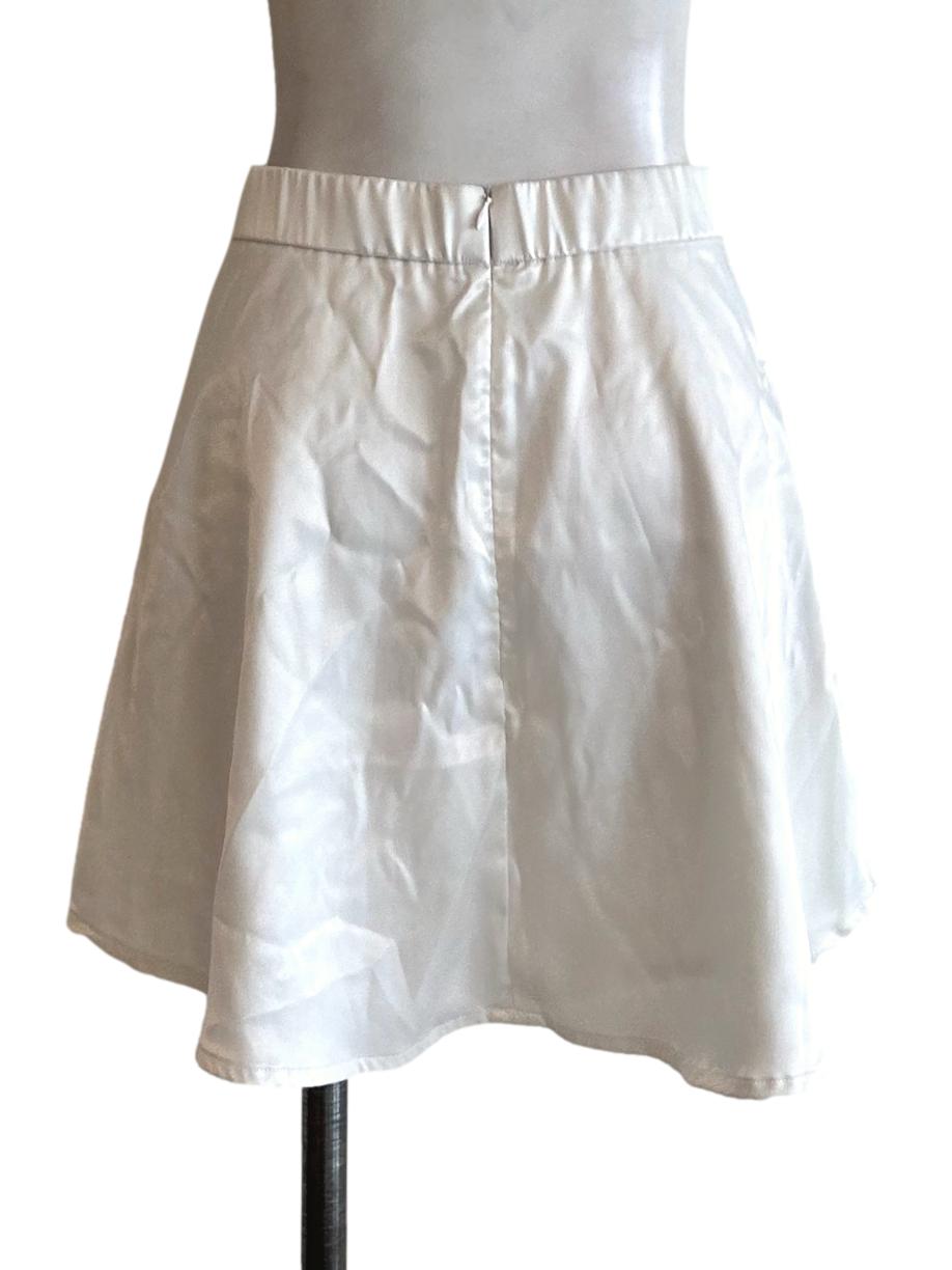 Pearl White Satin Skirt