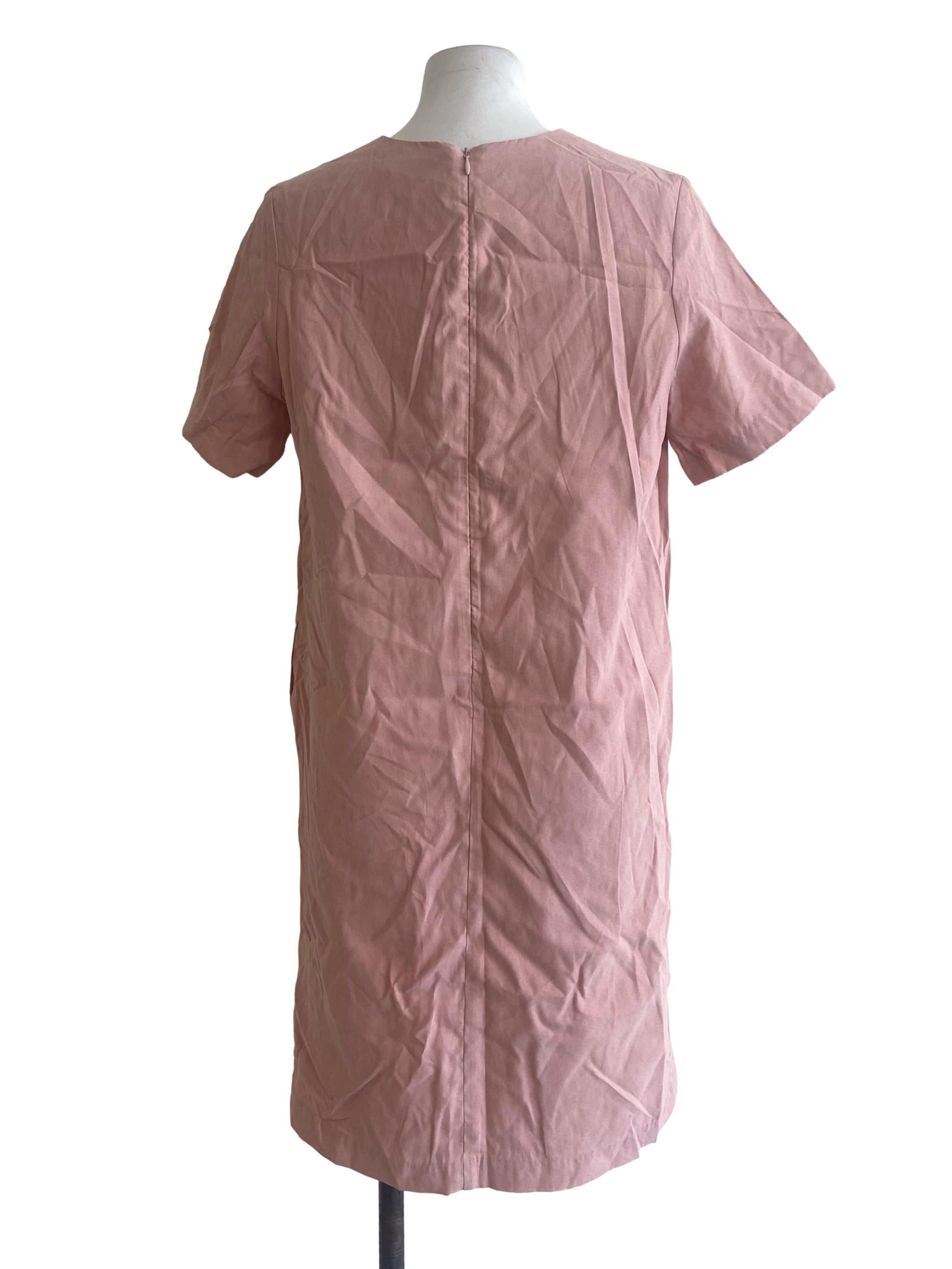 Crepe Pink Shift Dress